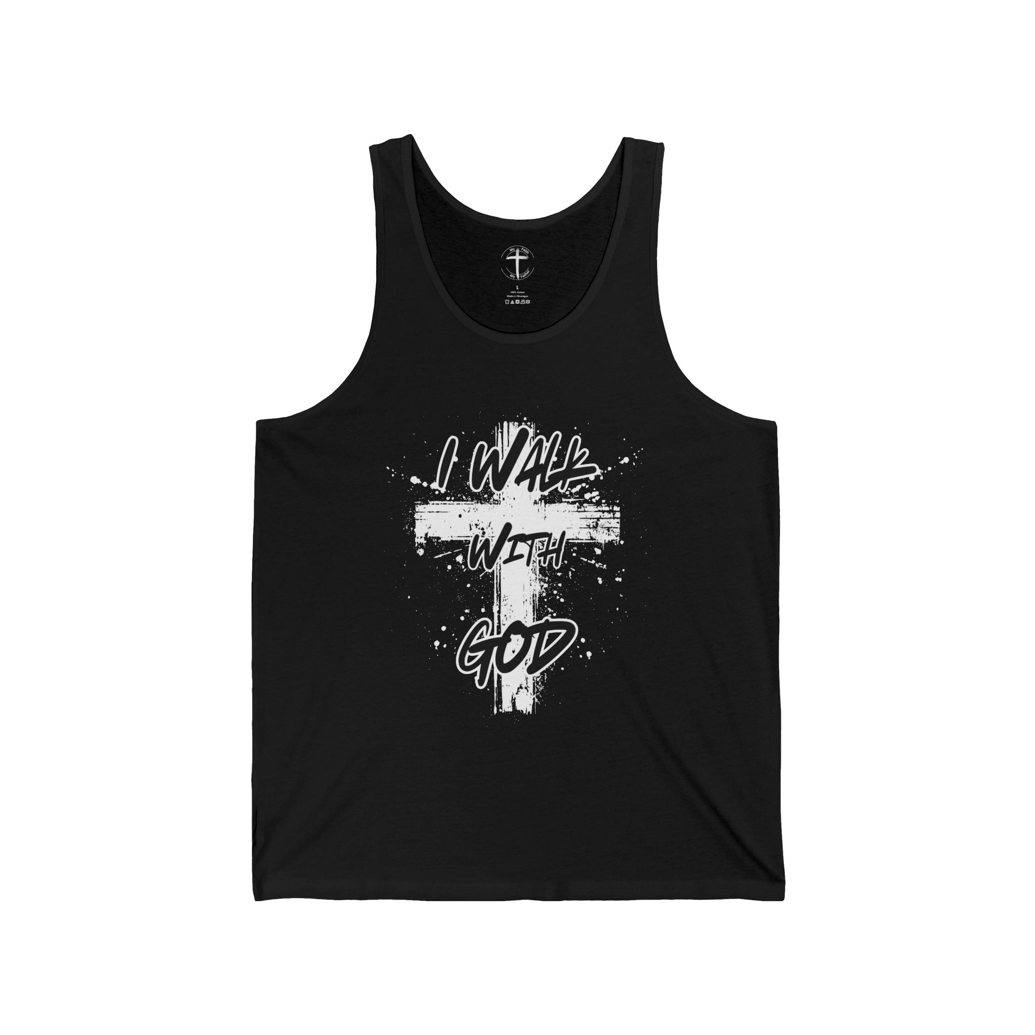 I Walk With God Religious Tank Top, Christian Sleeveless Shirt, Spiritual Muscle Tee, Inspirational Unisex Top, Faith Workout Apparel