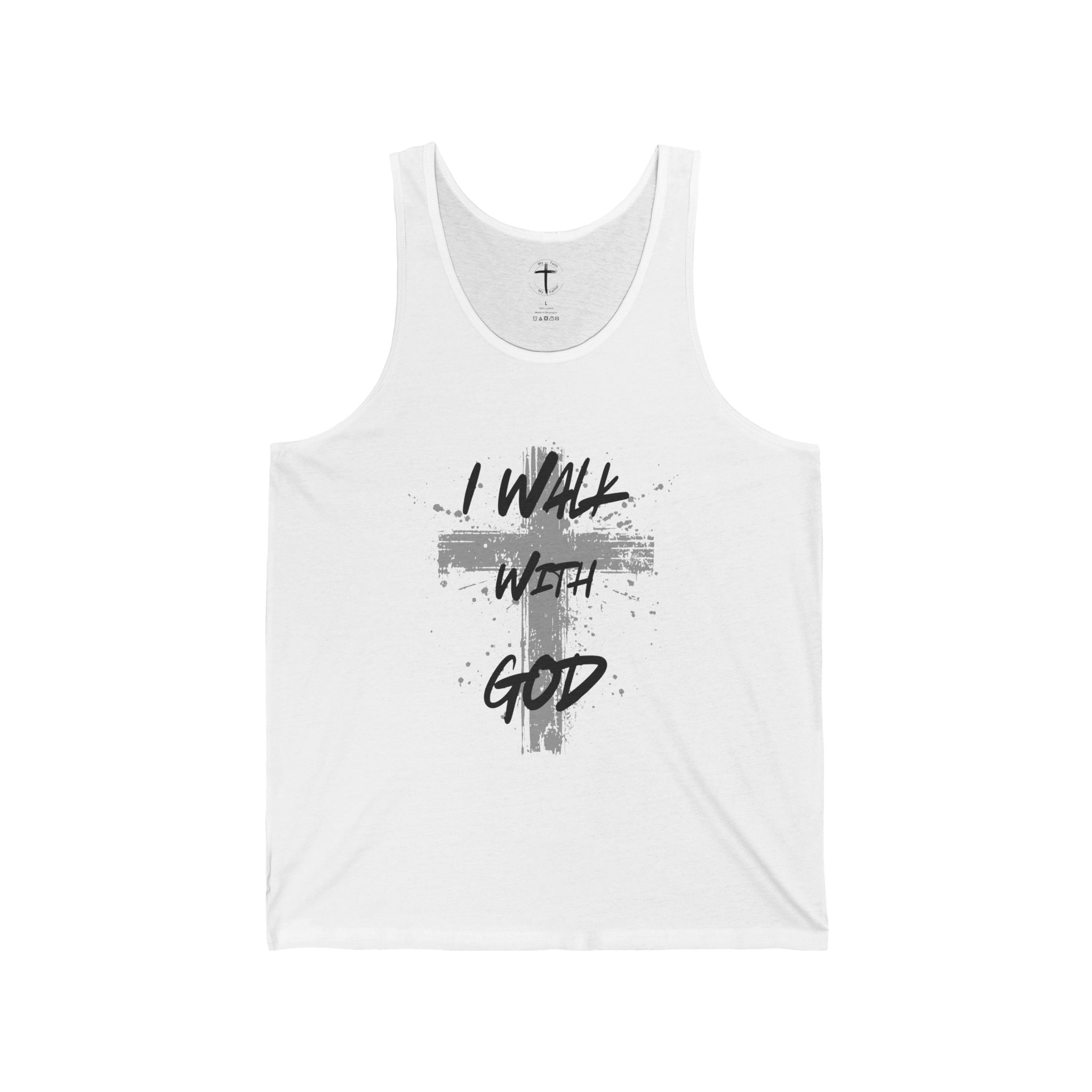 I Walk With God Religious Tank Top, Christian Sleeveless Shirt, Spiritual Muscle Tee, Inspirational Unisex Top, Faith Workout Apparel