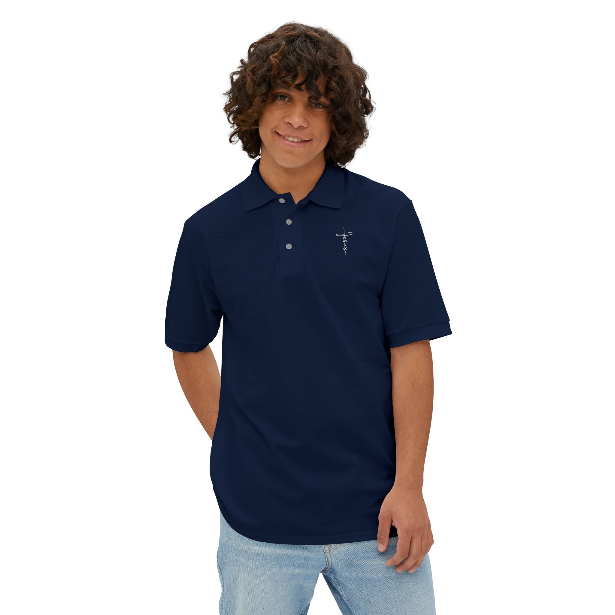 Jesus Cross Men's Piqué Polo