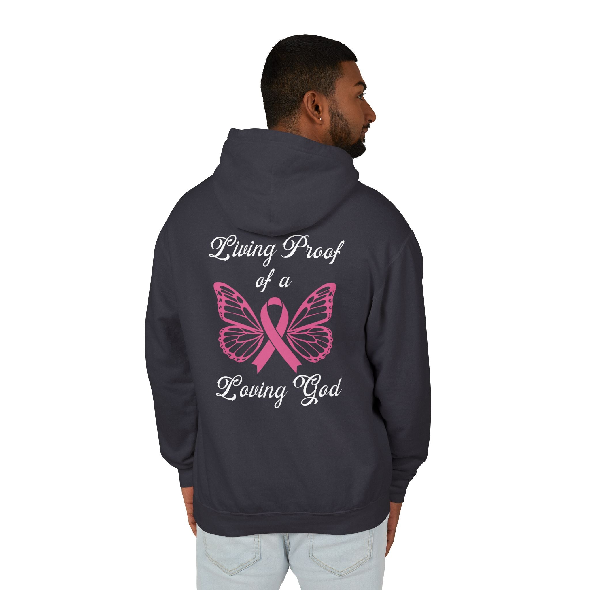 Living Proof Of A Loving God Butterfly Unisex Relaxed Fit Lightweight Hooded Sweatshirt