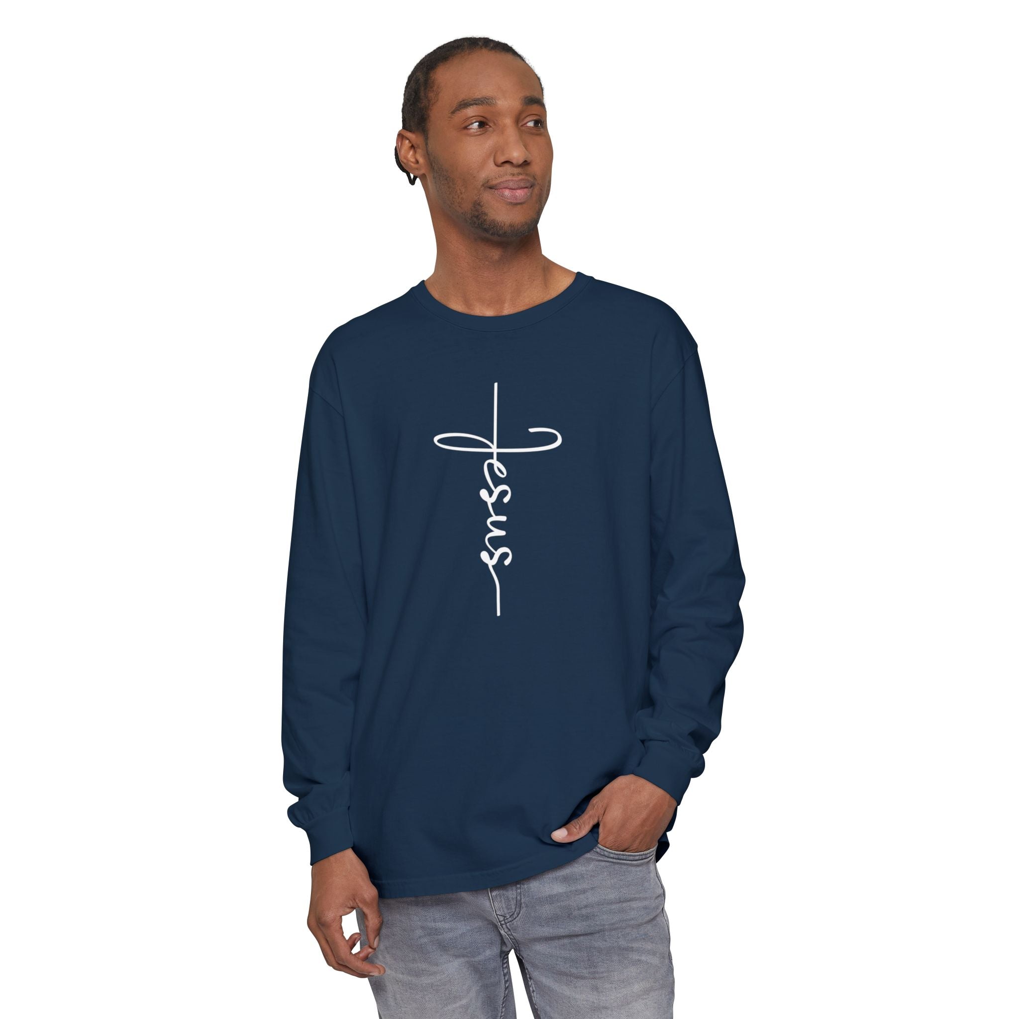 Jesus Cross Unisex Relaxed Fit Long Sleeve T-Shirt