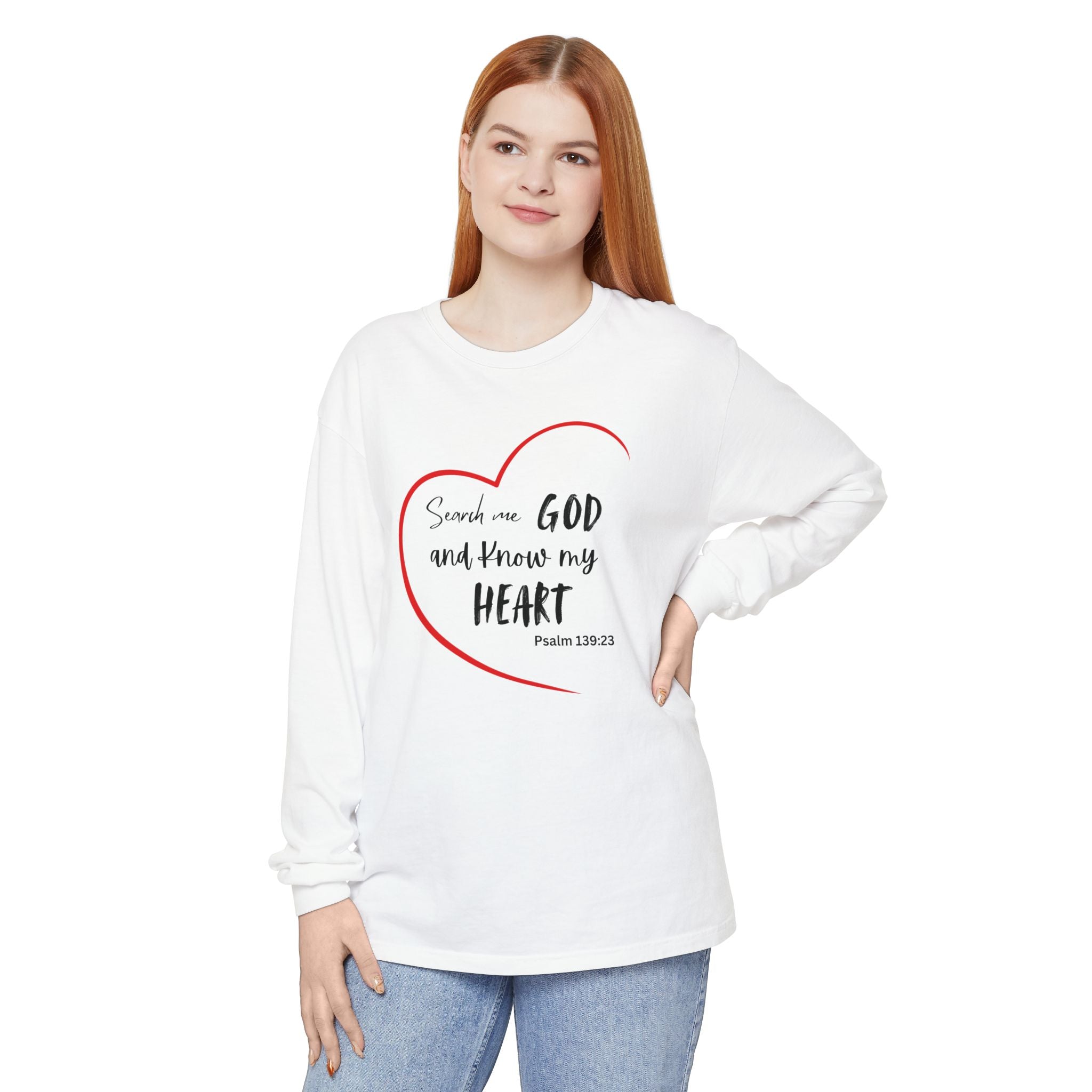 Search Me God Unisex Relaxed Fit Long Sleeve T-Shirt