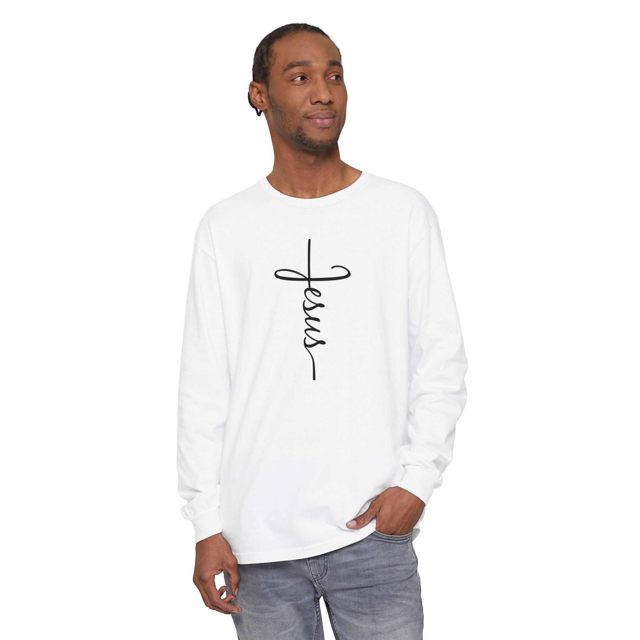 Jesus Cross Unisex Relaxed Fit Long Sleeve T-Shirt
