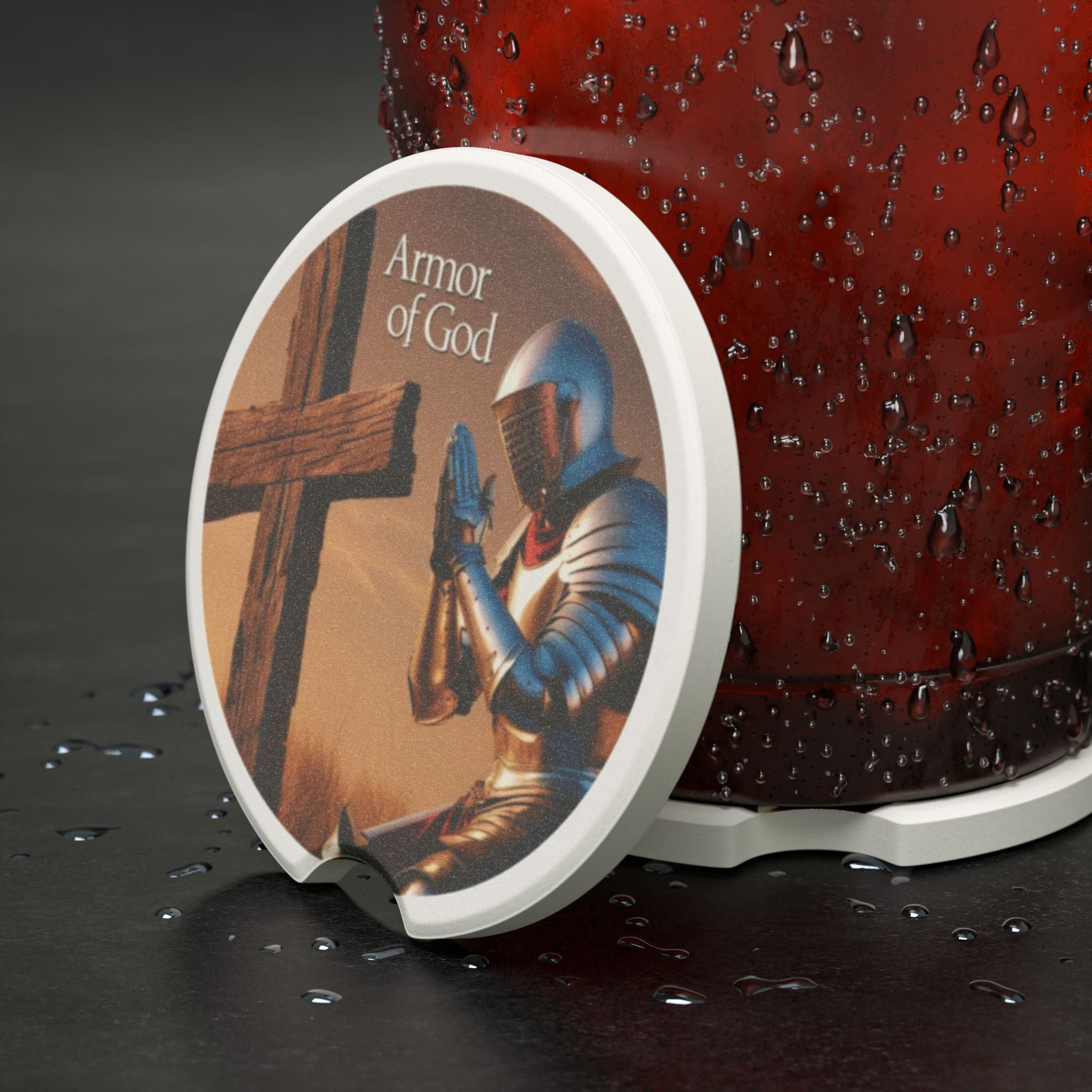Armor of God Soapstone Car Coaster
