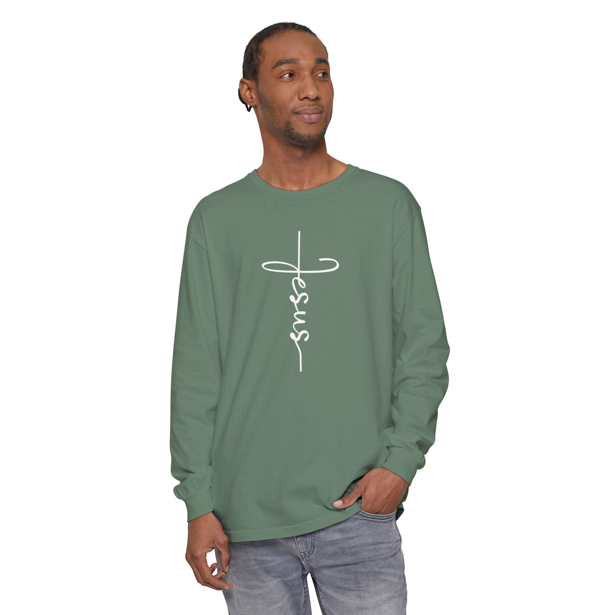 Jesus Cross Unisex Relaxed Fit Long Sleeve T-Shirt