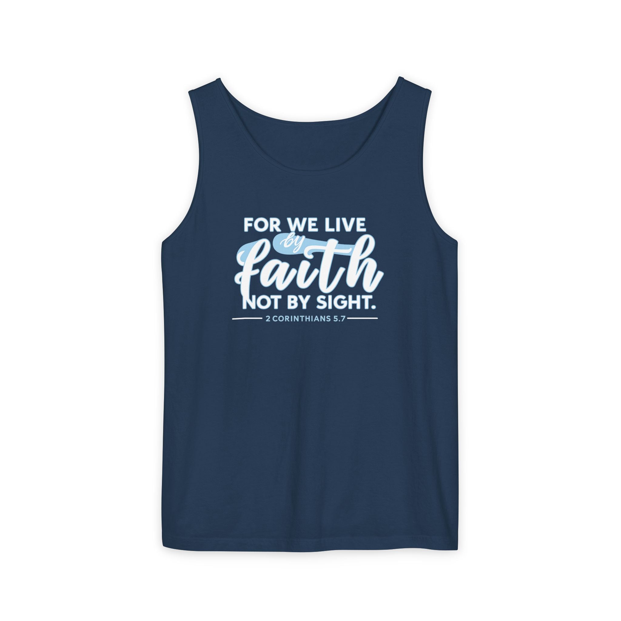 For We Live By Faith Unisex Tank Top, Faithful Tank Top, Religious Muscle Tee, Christian Inspirational Tank Top,