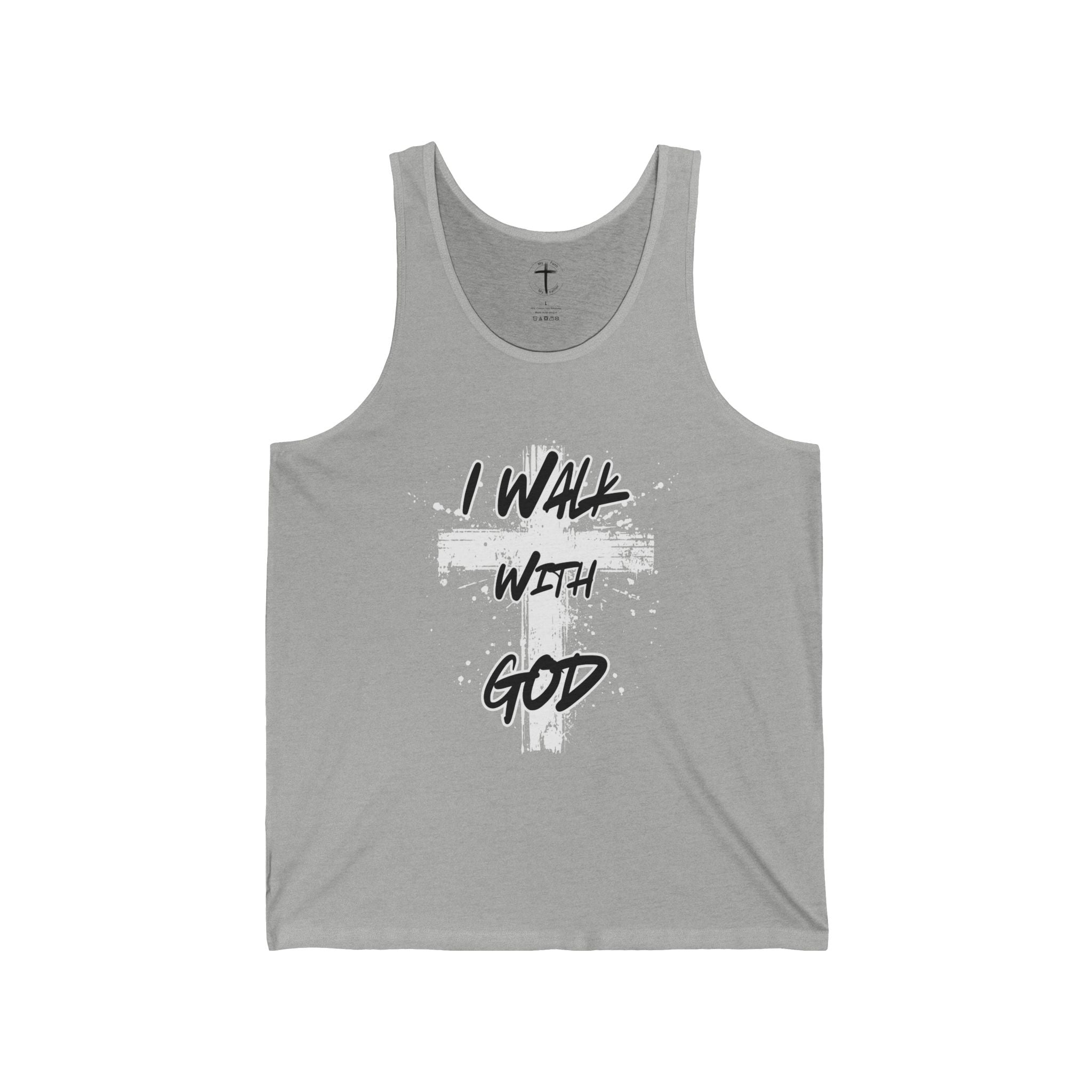 I Walk With God Religious Tank Top, Christian Sleeveless Shirt, Spiritual Muscle Tee, Inspirational Unisex Top, Faith Workout Apparel