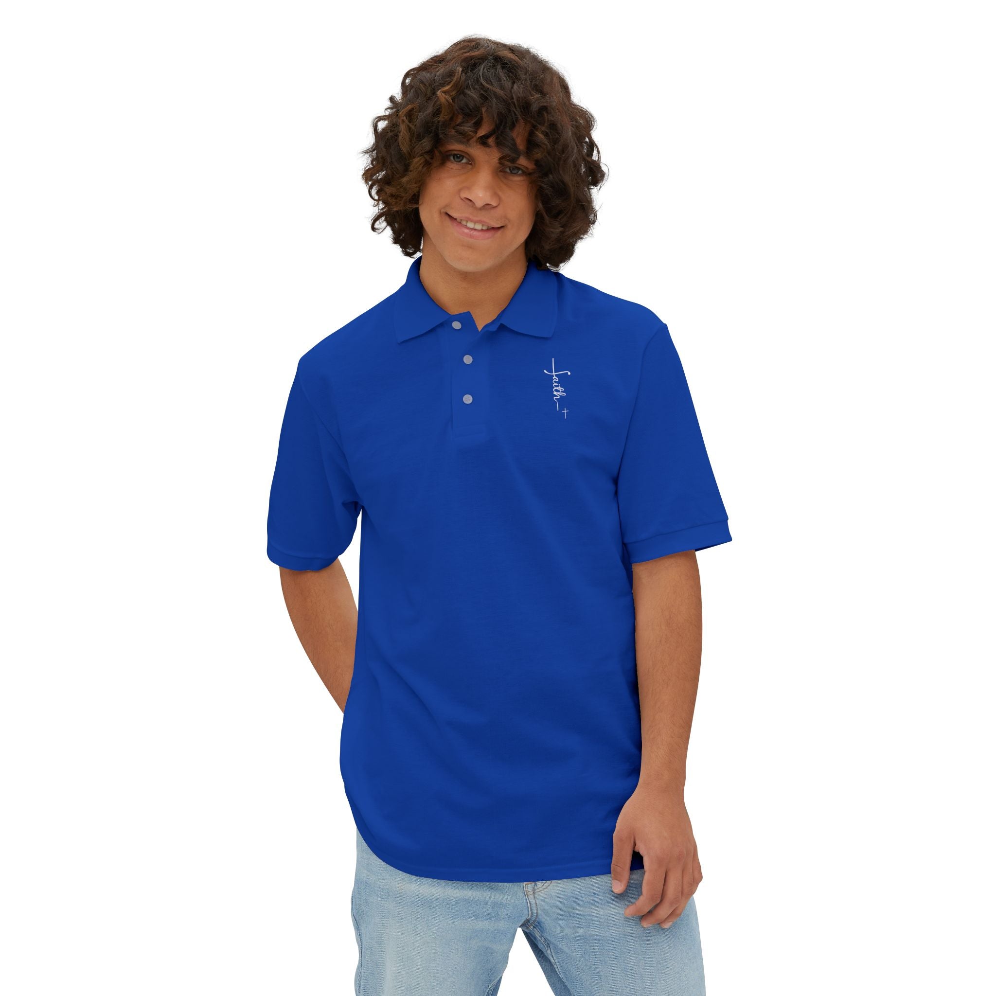 Faith + Cross Men's Piqué Polo Shirt