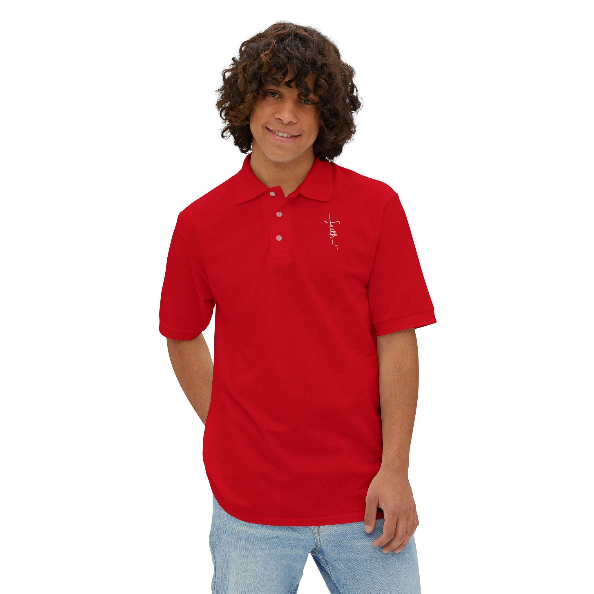 Faith + Cross Men's Piqué Polo Shirt