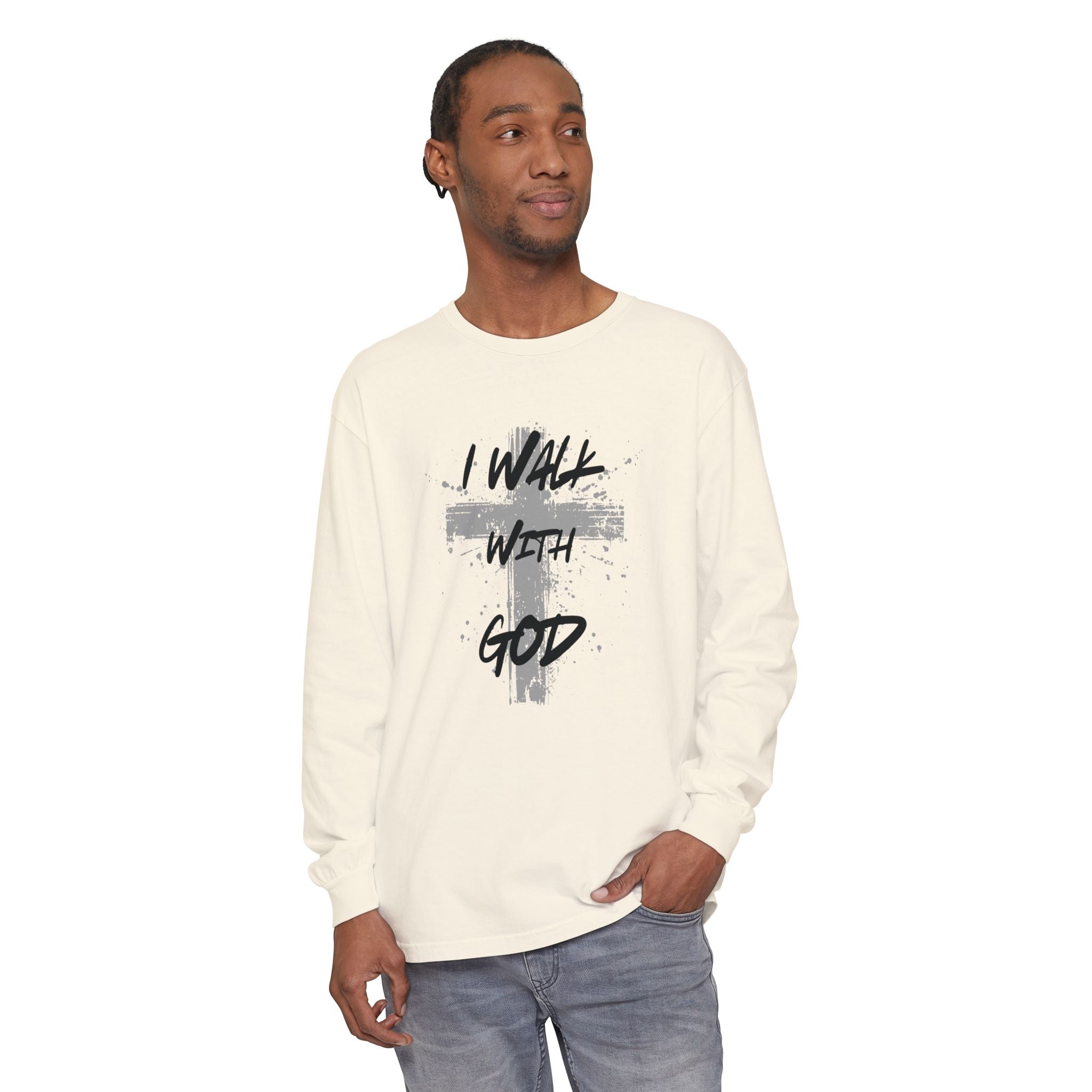 I Walk with God Unisex Relaxed Fit Long Sleeve T-Shirt