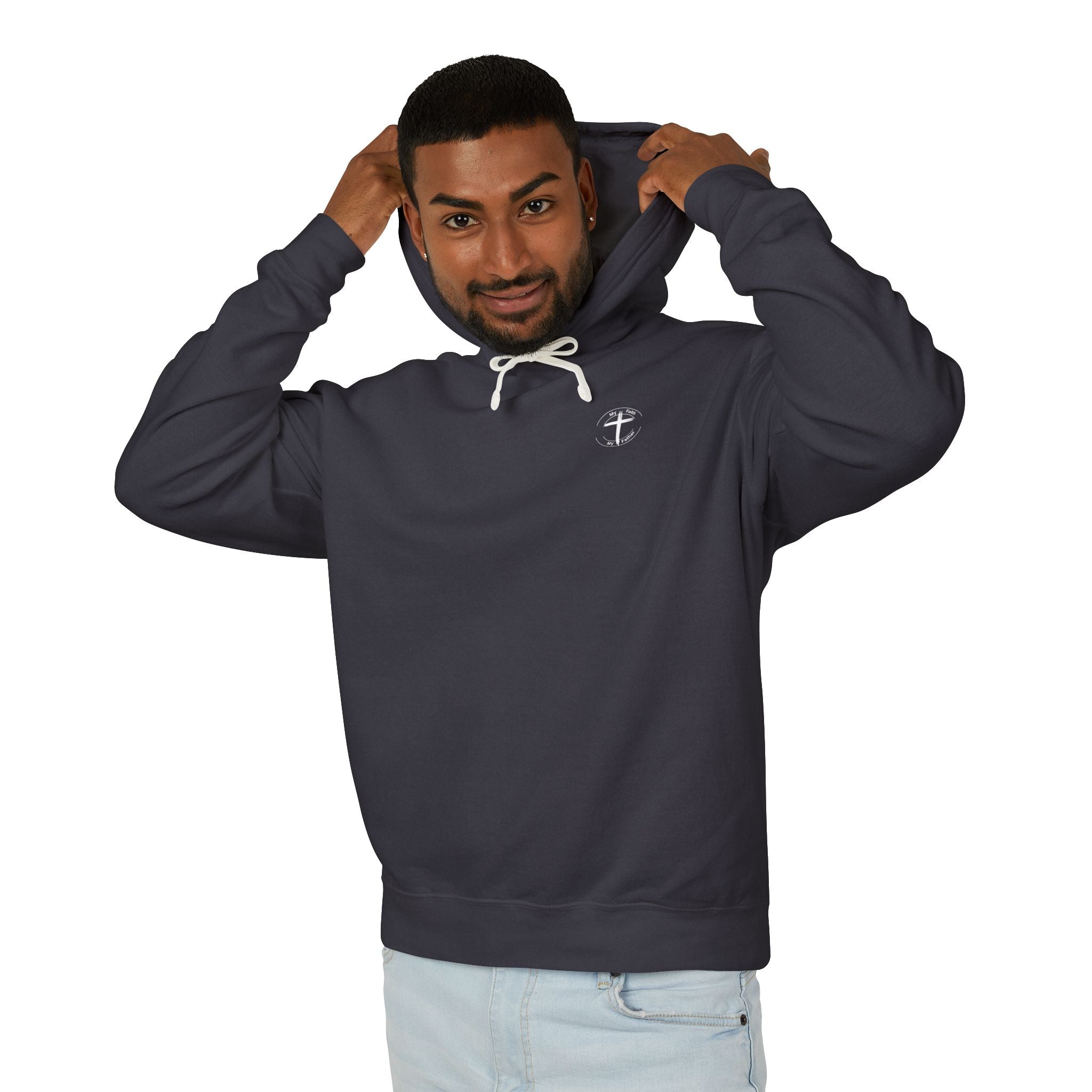 I Stand for the Flag, I Kneel for the Cross Unisex Lightweight Hooded Sweatshirt