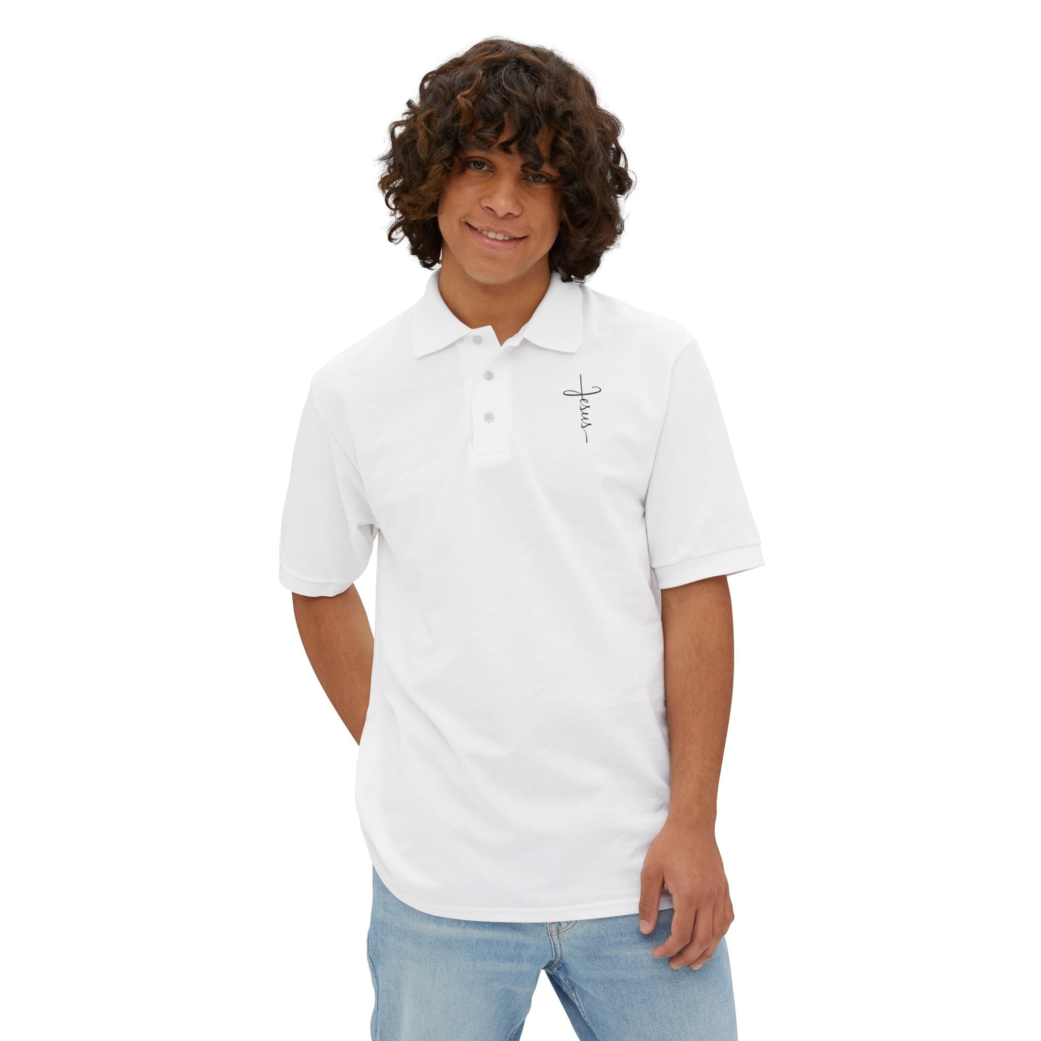 Jesus Cross Men's Piqué Polo