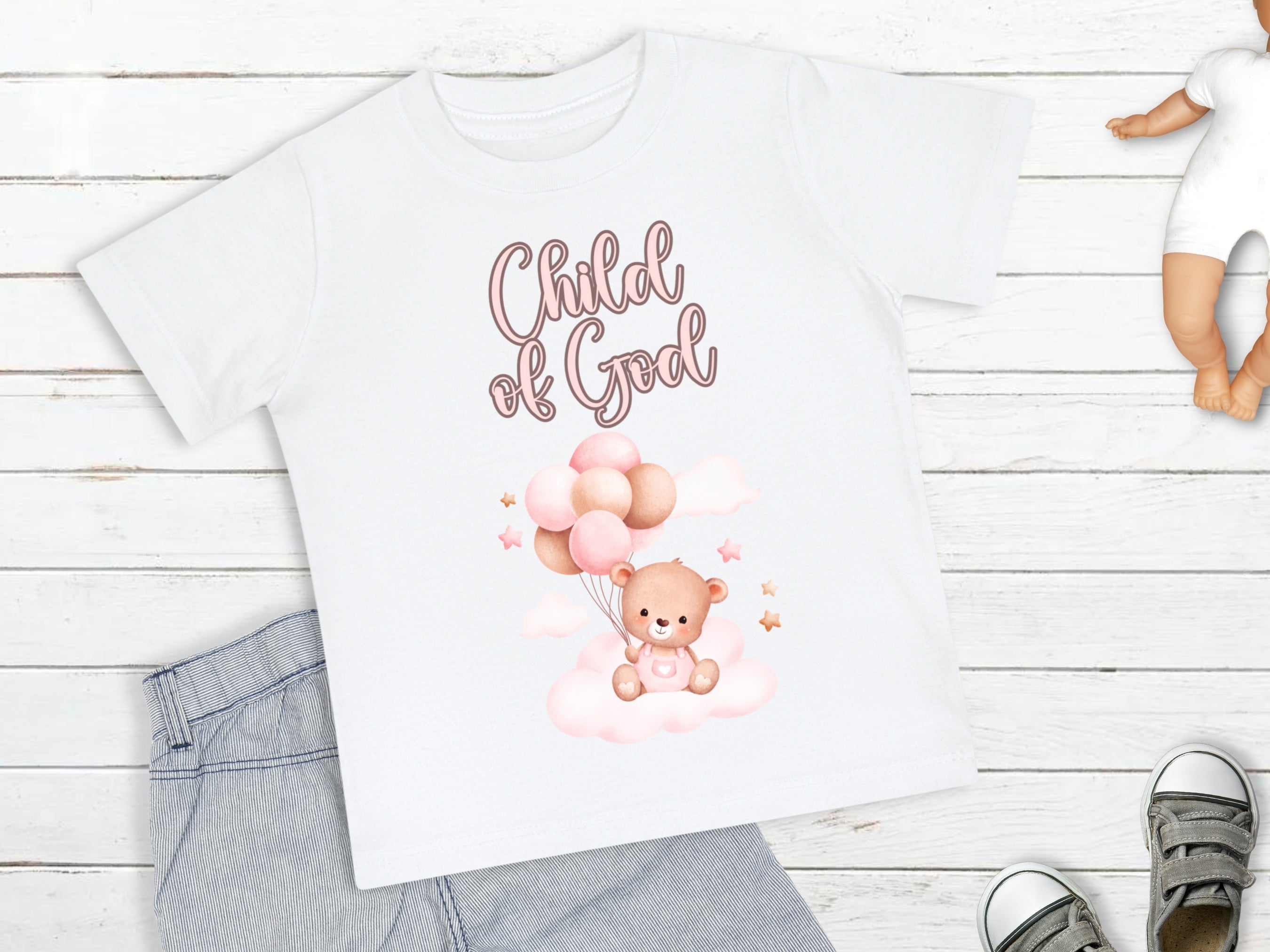 Child of God Short Sleeve Baby T-Shirt, Christian Shirt, Baby Shower Gift, Infant Faith Apparel, Nursery Decor