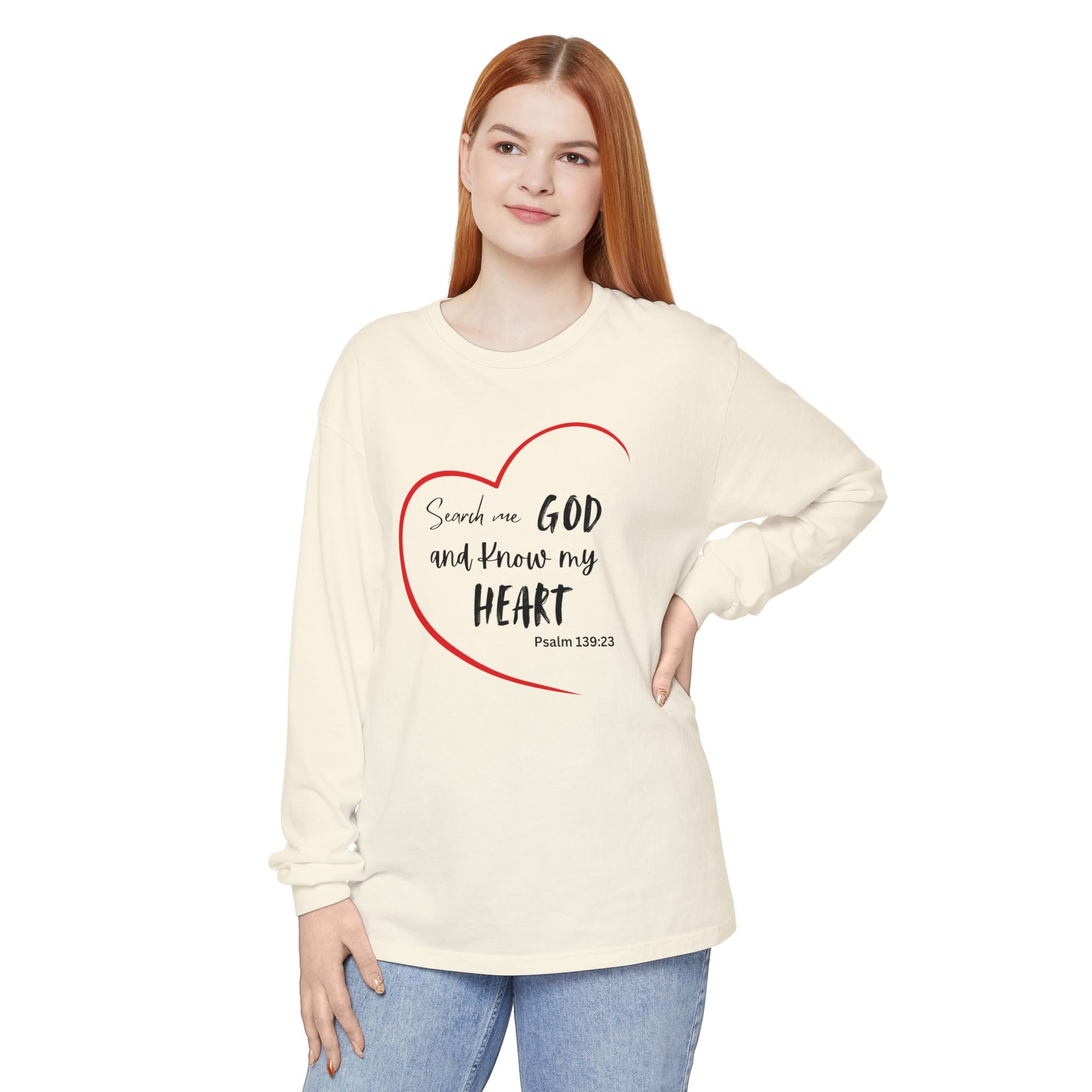 Search Me God Unisex Relaxed Fit Long Sleeve T-Shirt