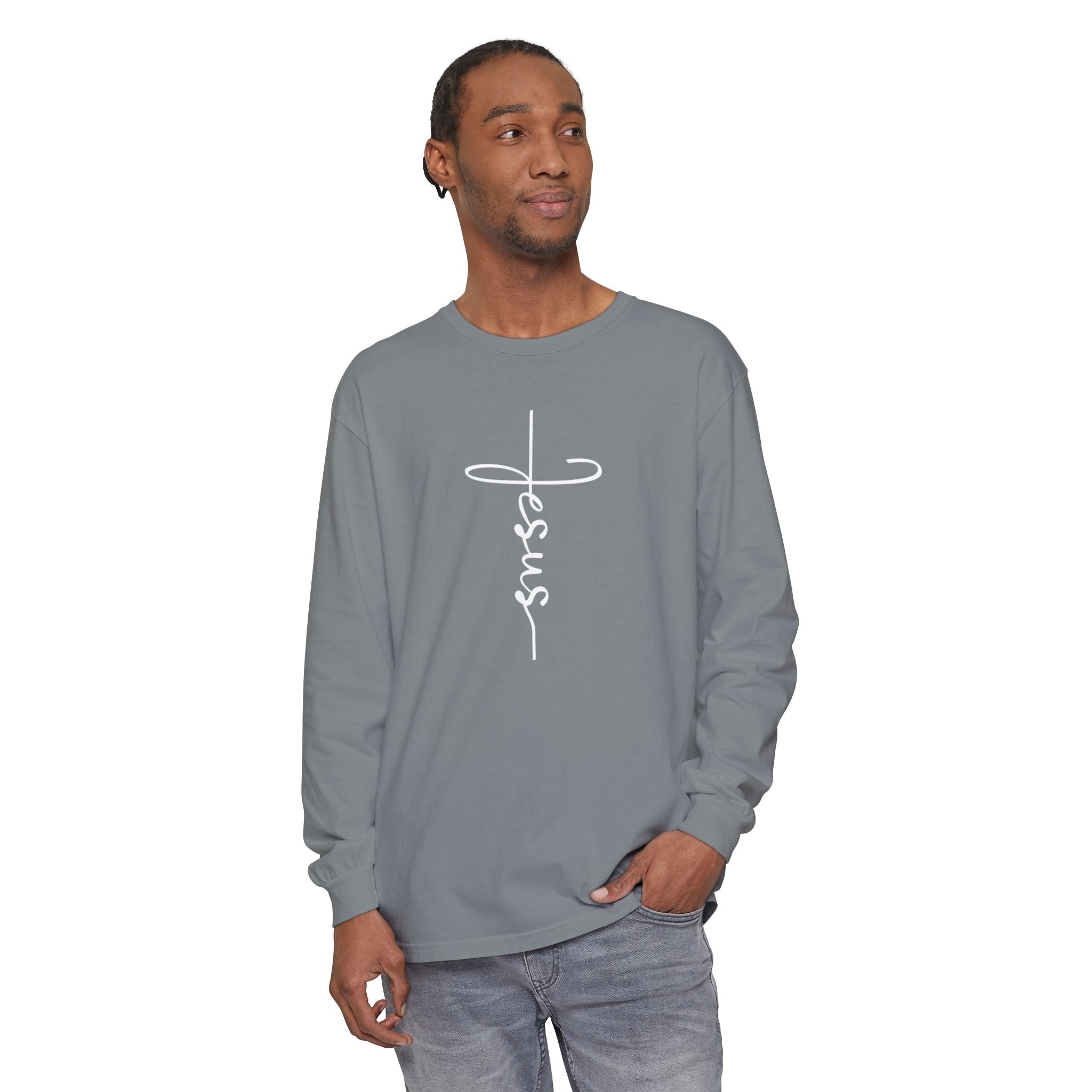 Jesus Cross Unisex Relaxed Fit Long Sleeve T-Shirt