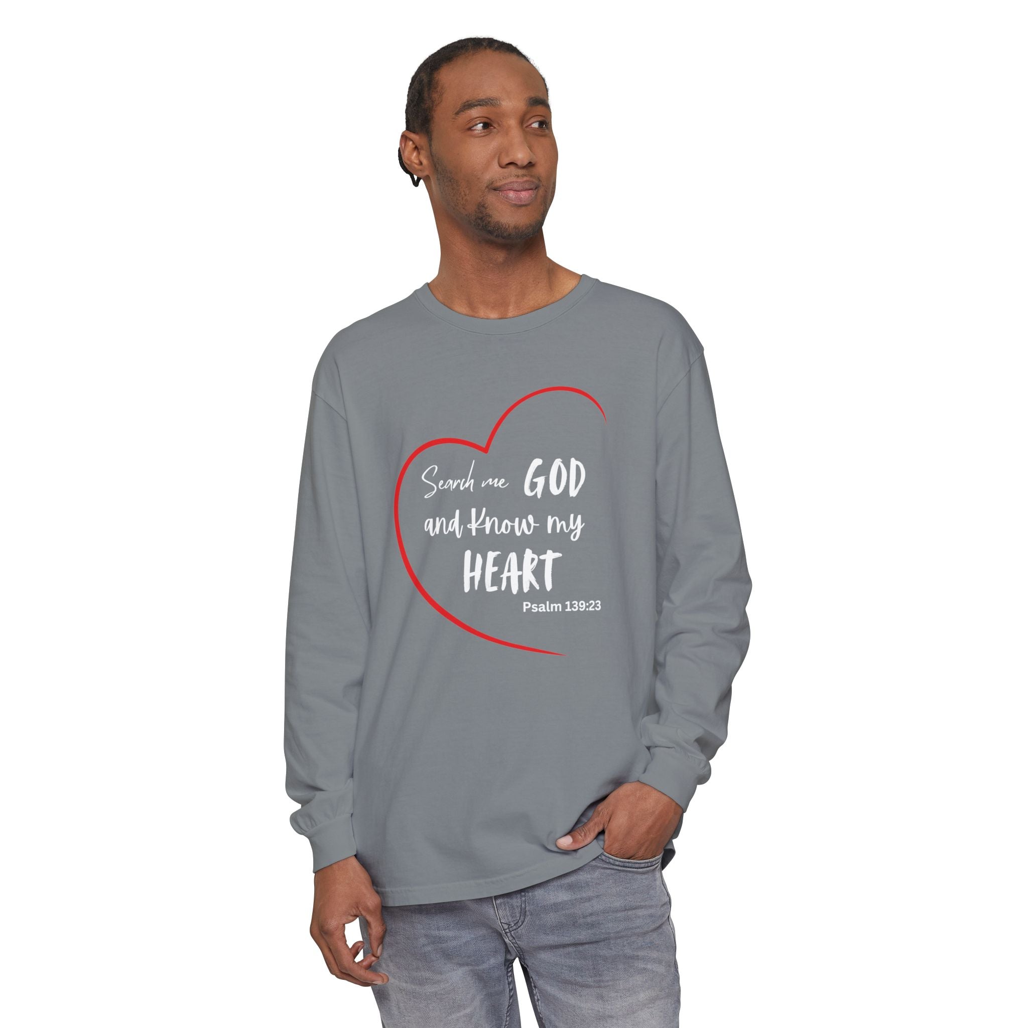 Search Me God Unisex Relaxed Fit Long Sleeve T-Shirt