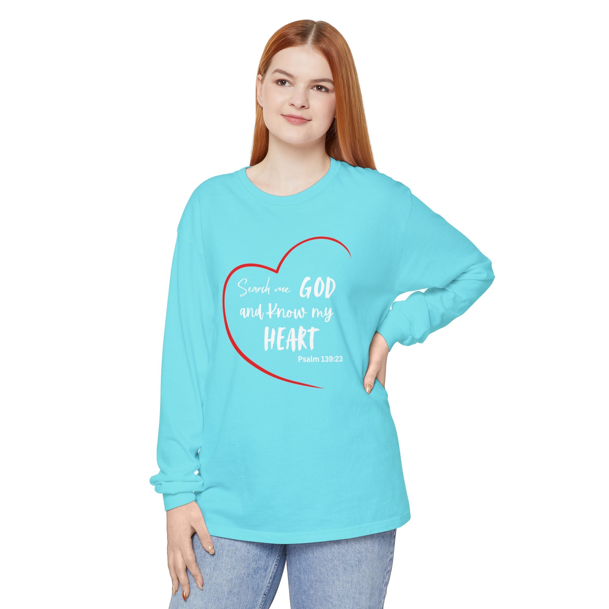 Search Me God Unisex Relaxed Fit Long Sleeve T-Shirt
