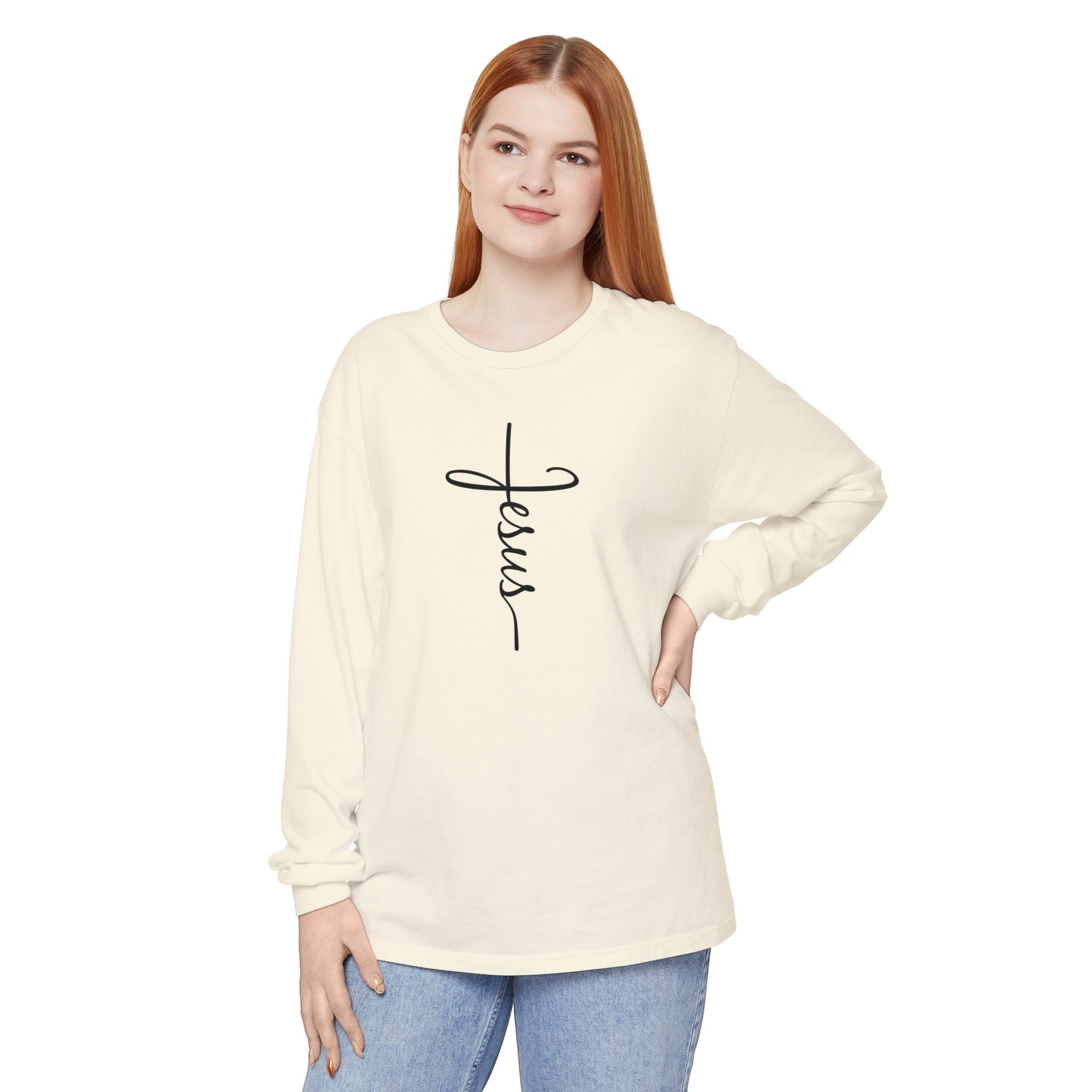 Jesus Cross Unisex Relaxed Fit Long Sleeve T-Shirt