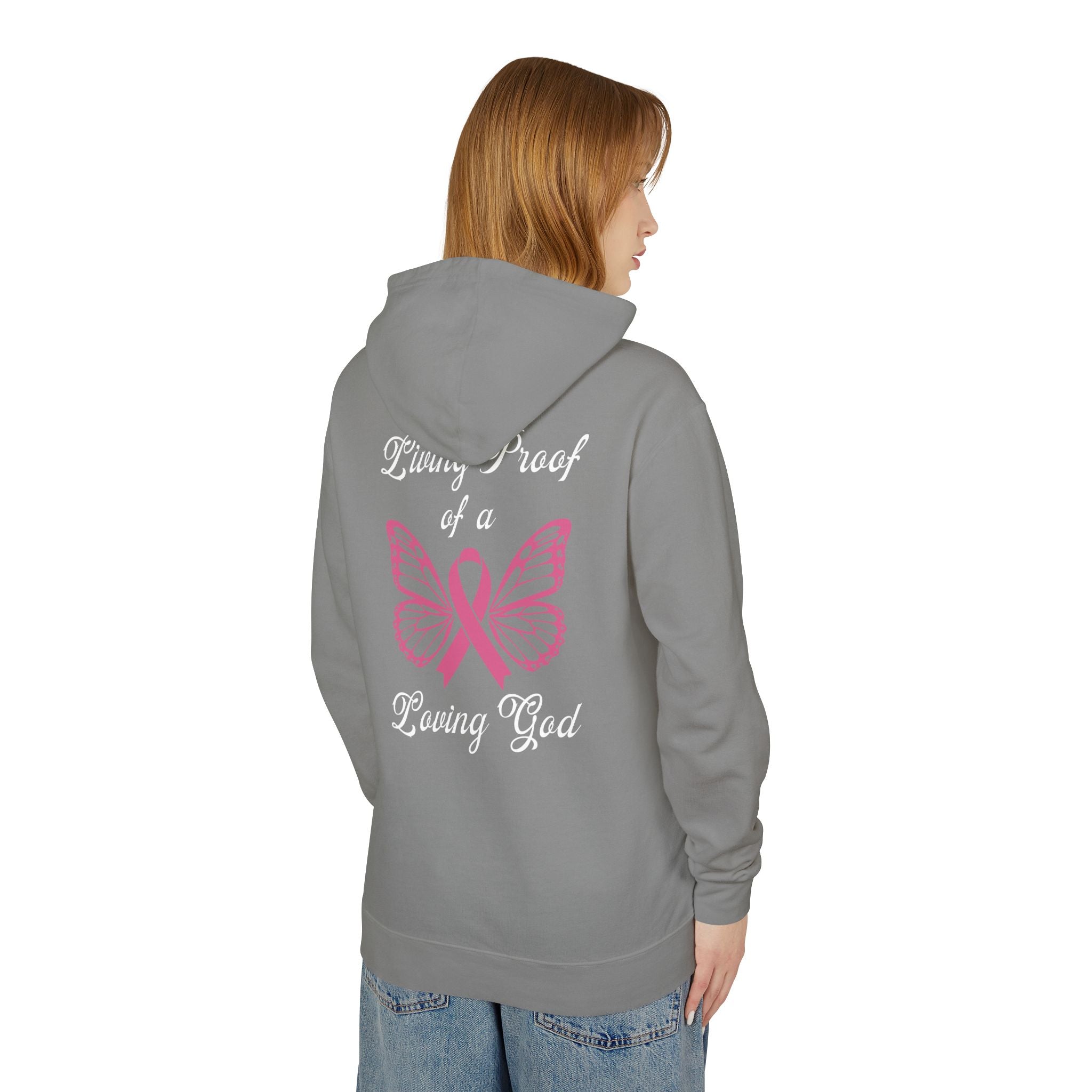 Living Proof Of A Loving God Butterfly Unisex Relaxed Fit Lightweight Hooded Sweatshirt