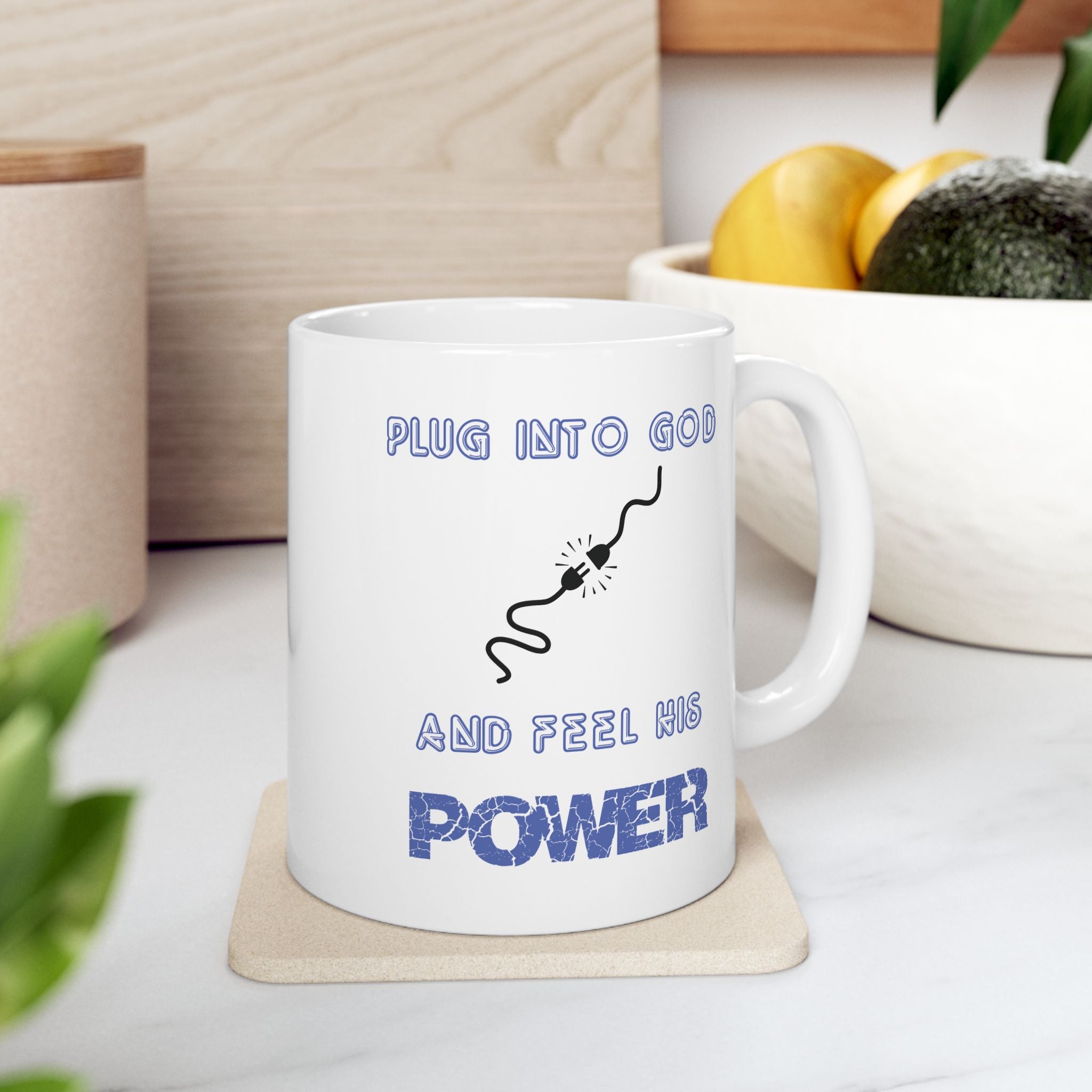 Plug Into God Ceramic Mug