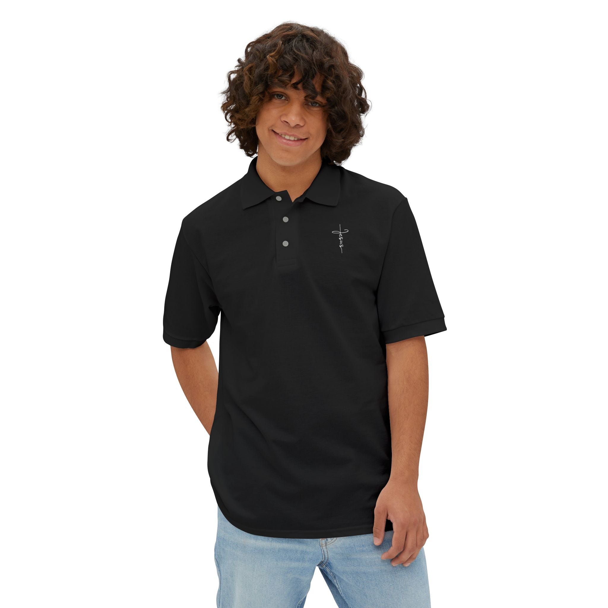 Jesus Cross Men's Piqué Polo