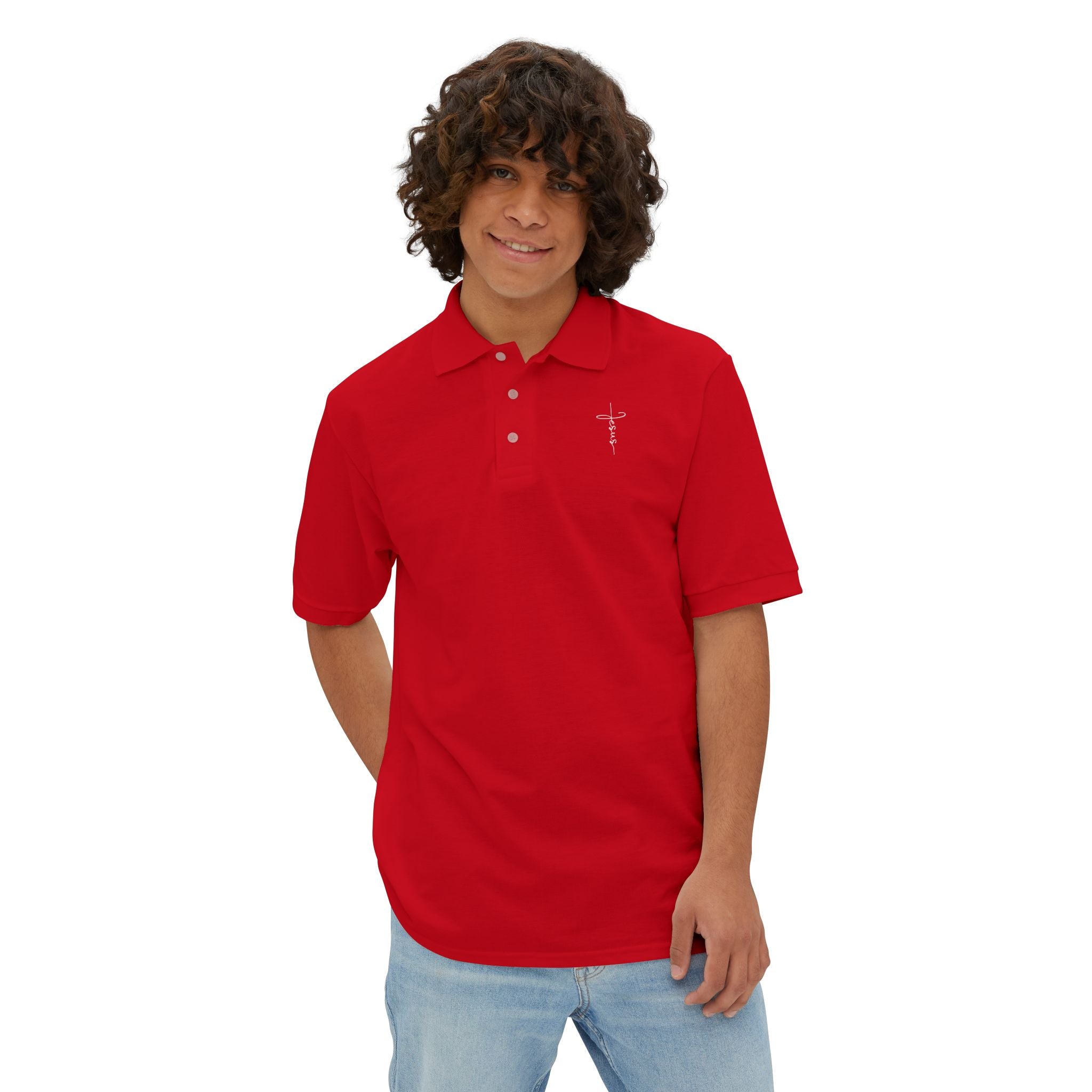 Jesus Cross Men's Piqué Polo
