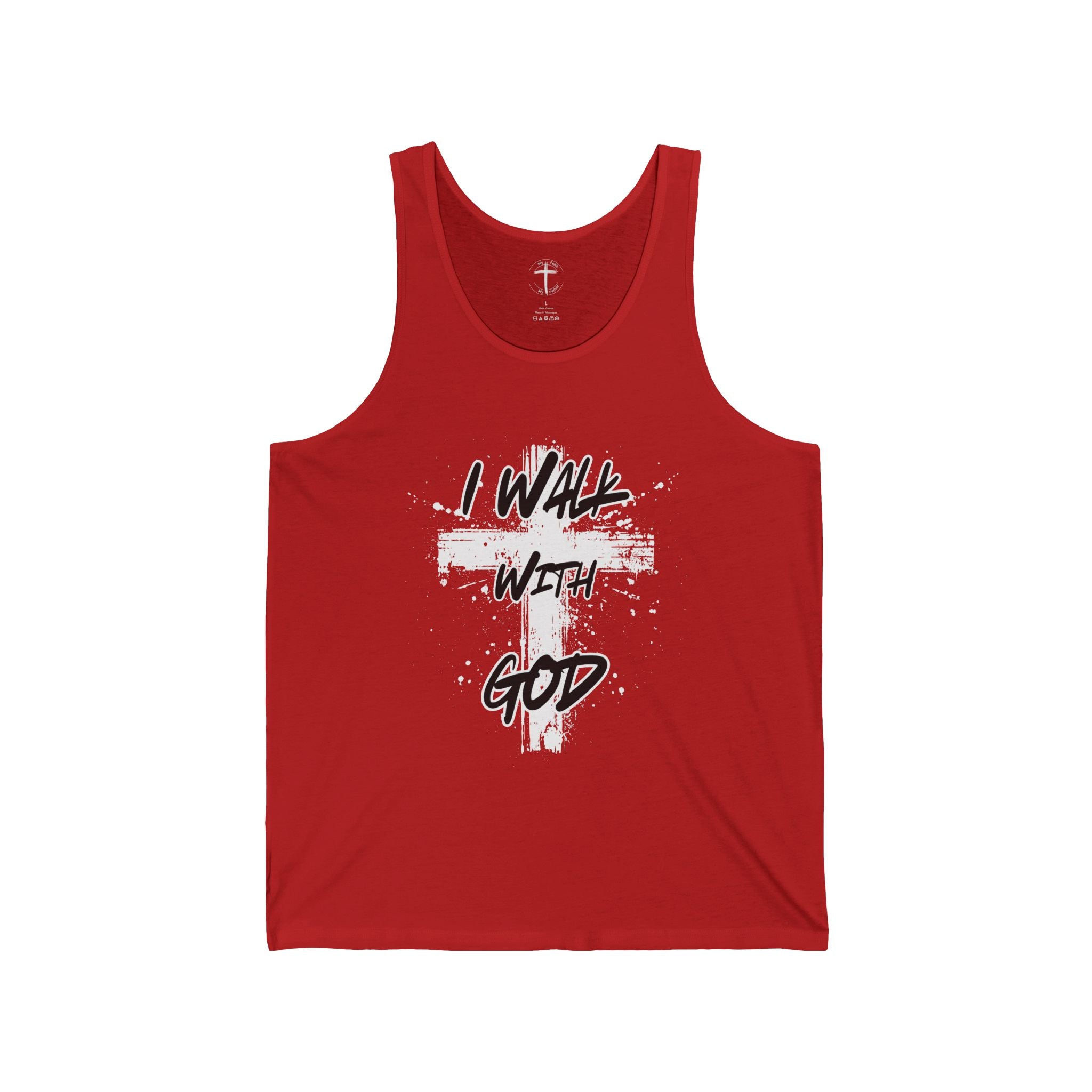I Walk With God Religious Tank Top, Christian Sleeveless Shirt, Spiritual Muscle Tee, Inspirational Unisex Top, Faith Workout Apparel