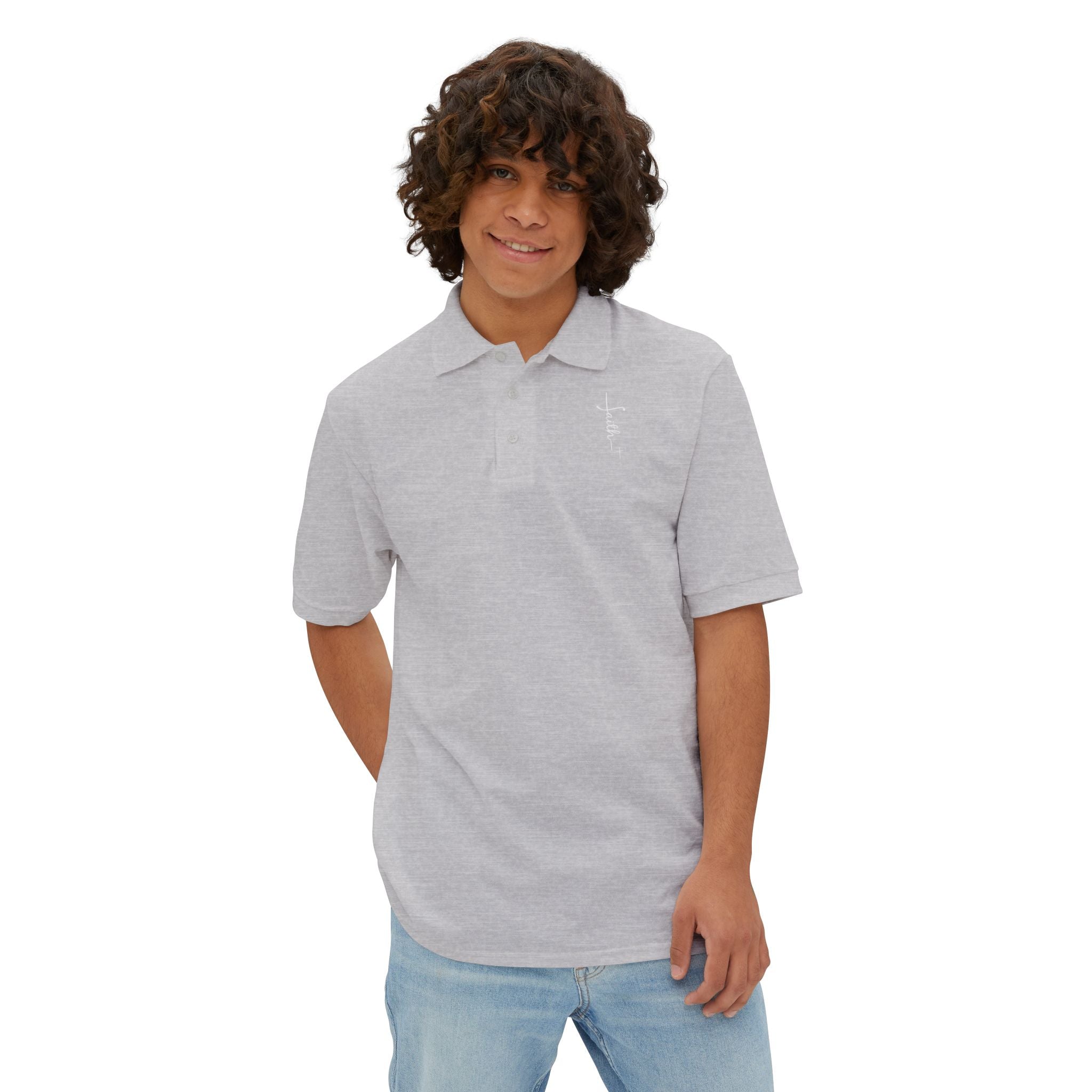 Faith + Cross Men's Piqué Polo Shirt