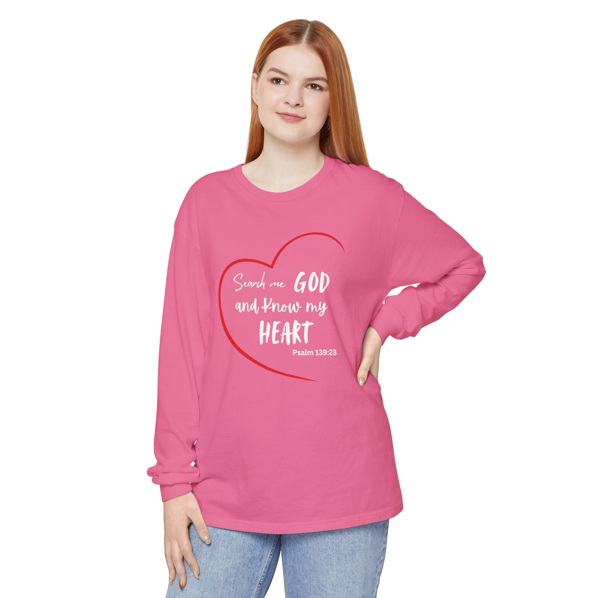 Search Me God Unisex Relaxed Fit Long Sleeve T-Shirt