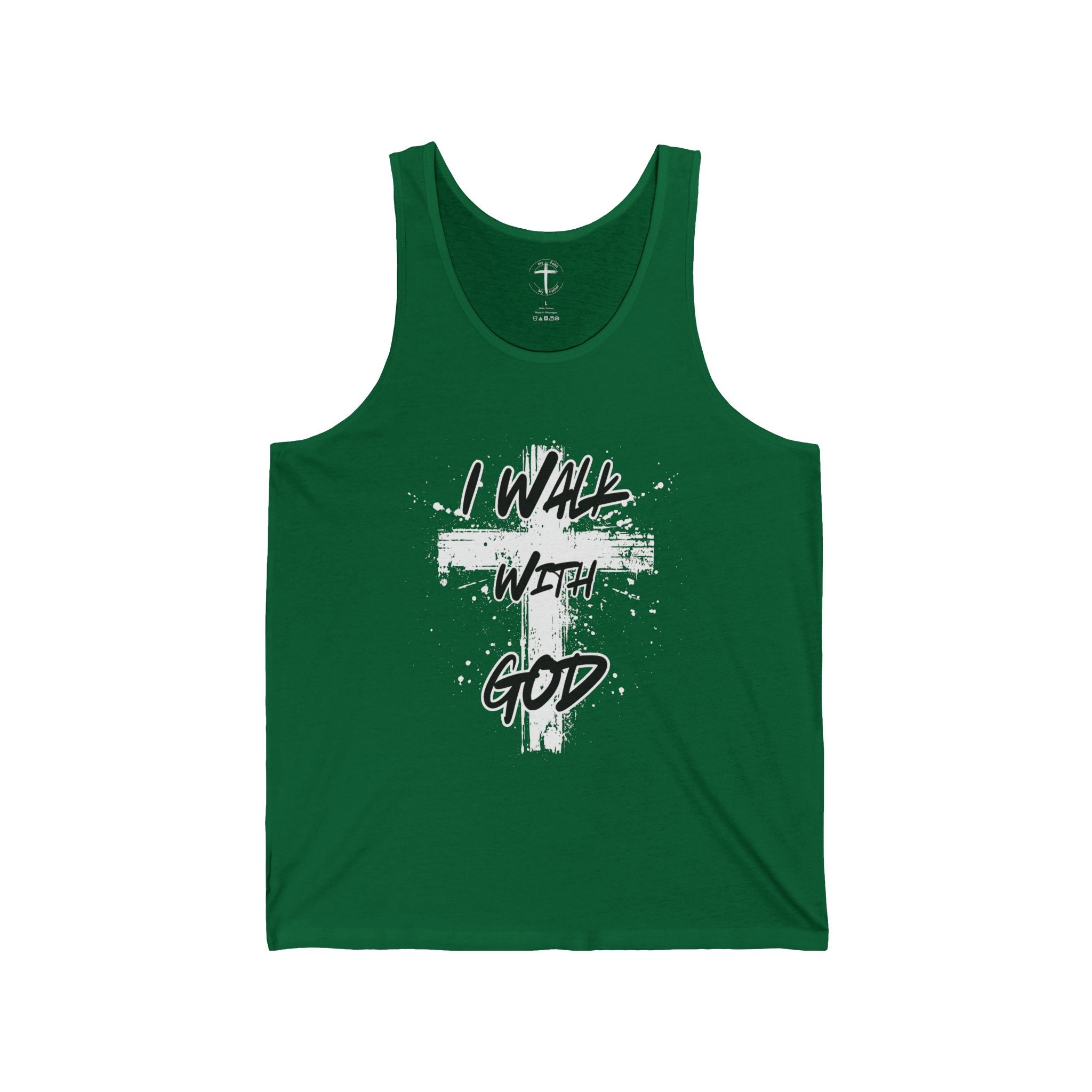 I Walk With God Religious Tank Top, Christian Sleeveless Shirt, Spiritual Muscle Tee, Inspirational Unisex Top, Faith Workout Apparel