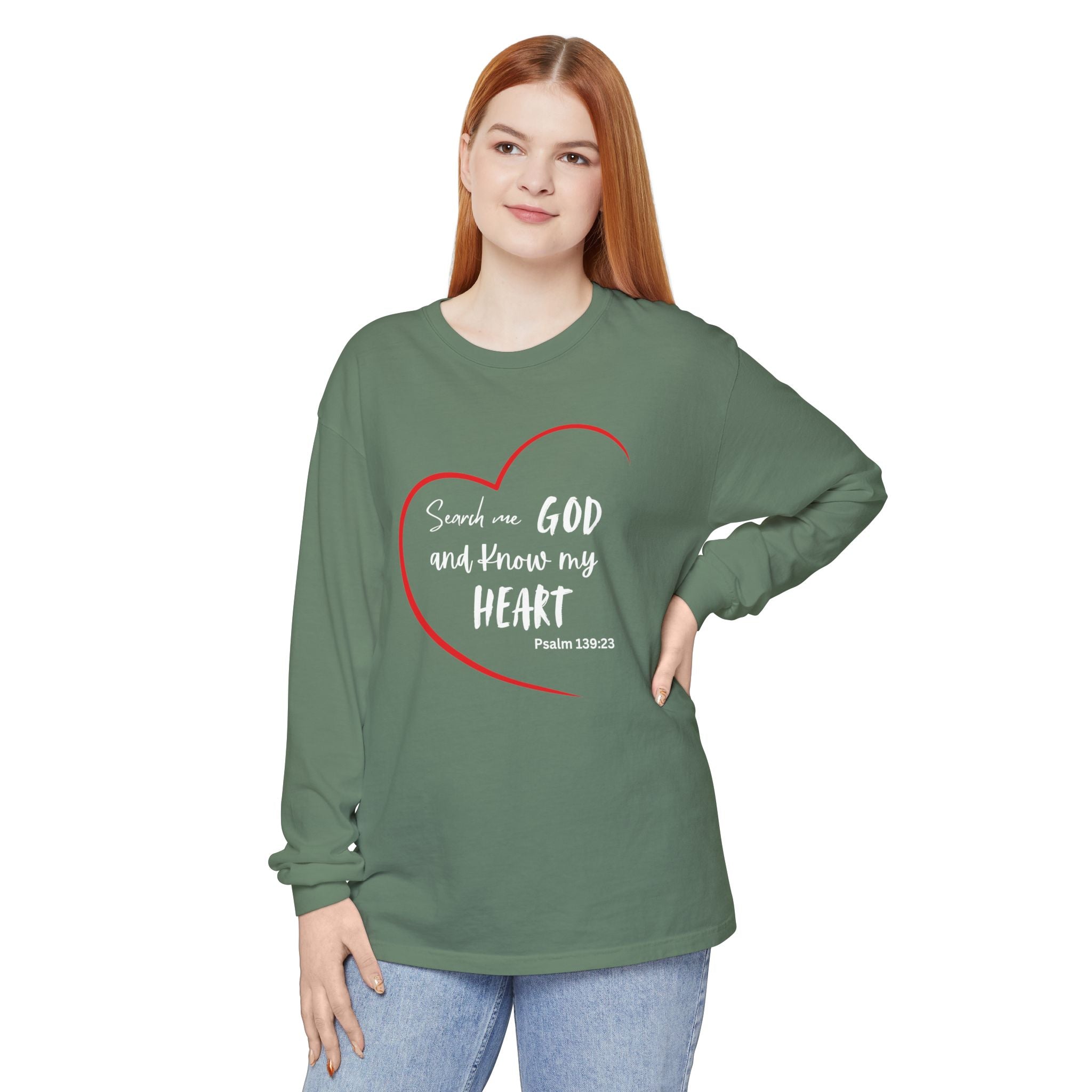 Search Me God Unisex Relaxed Fit Long Sleeve T-Shirt