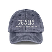 Embroidered Vintage Cap - Jesus The Way, The Truth, The Life Hat - My Faith My Father
