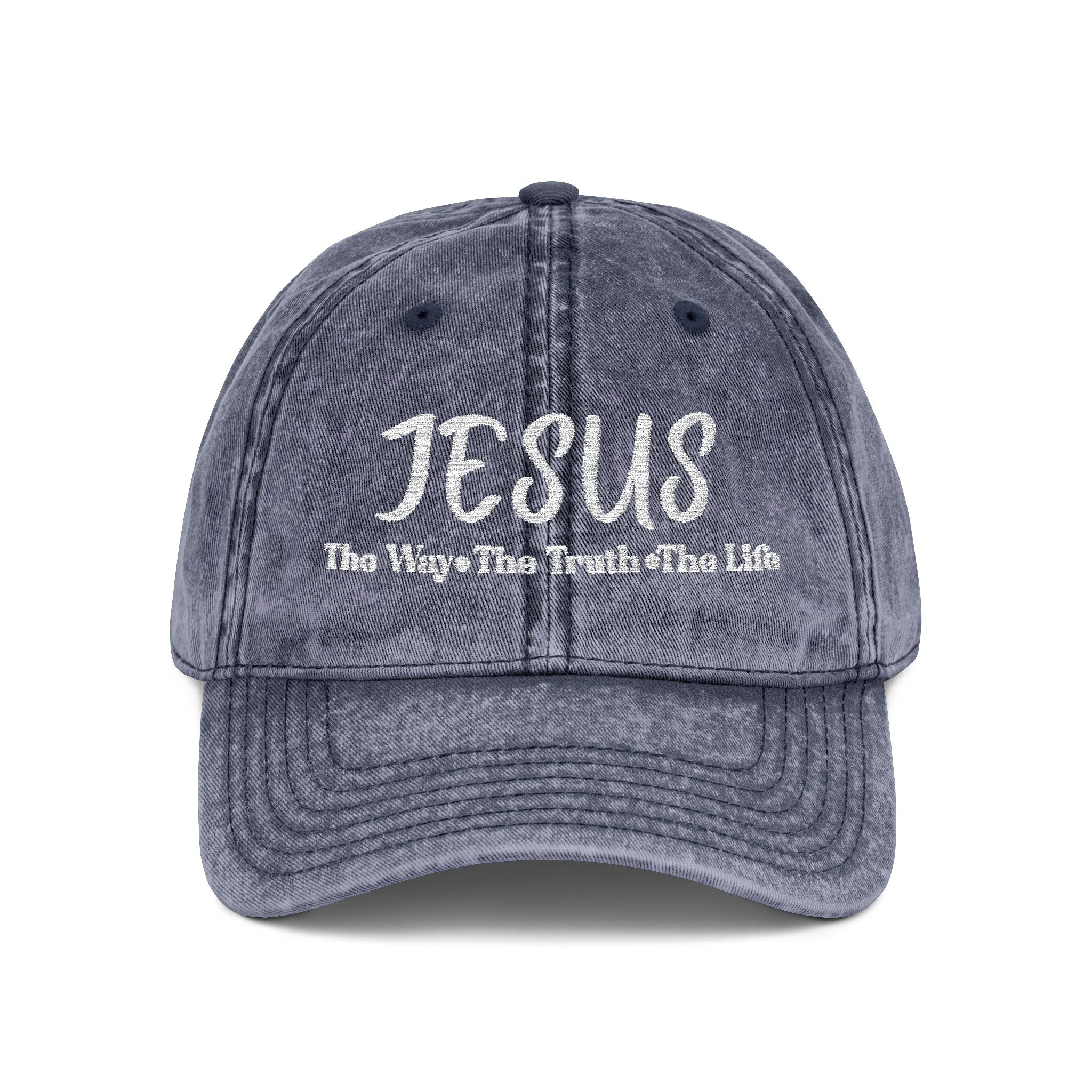 Embroidered Vintage Cap - Jesus The Way, The Truth, The Life Hat