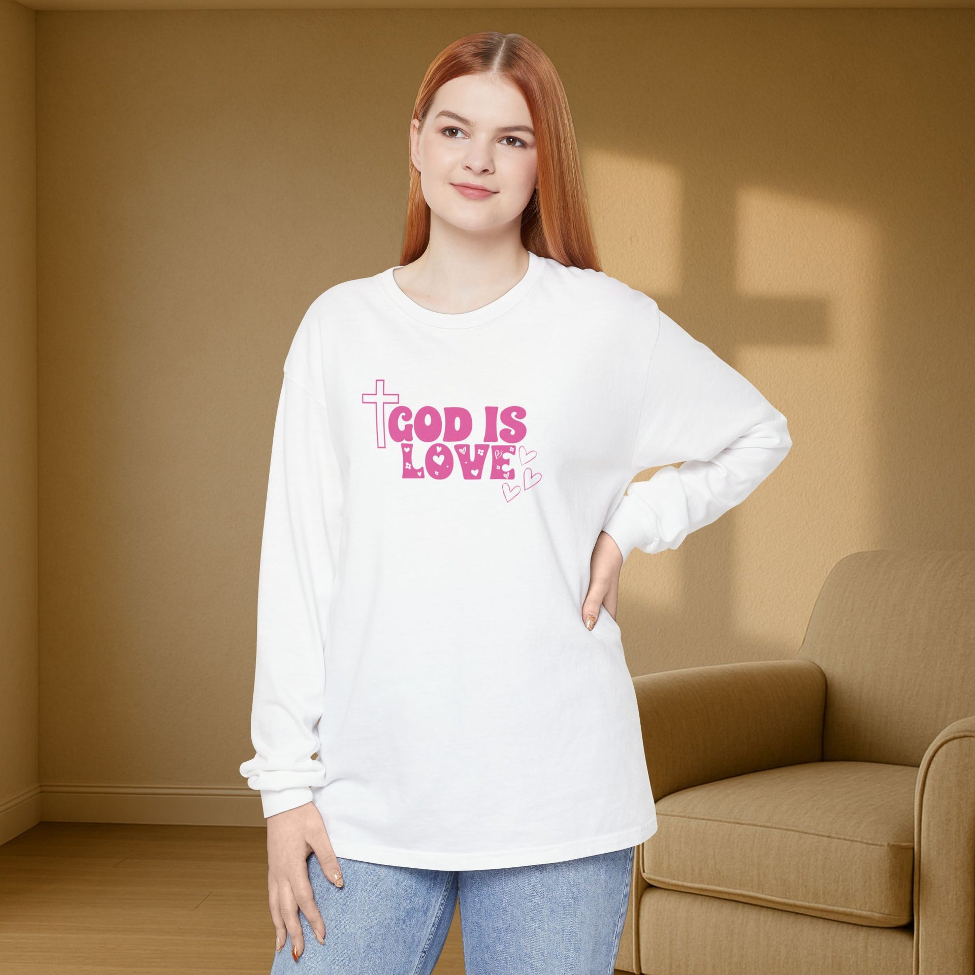 God is Love Unisex Relaxed Fit Long Sleeve T-Shirt - My Faith My Father