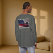 I Stand for the Flag, I Kneel for the Cross Unisex Relaxed Fit Long Sleeve T-Shirt - My Faith My Father