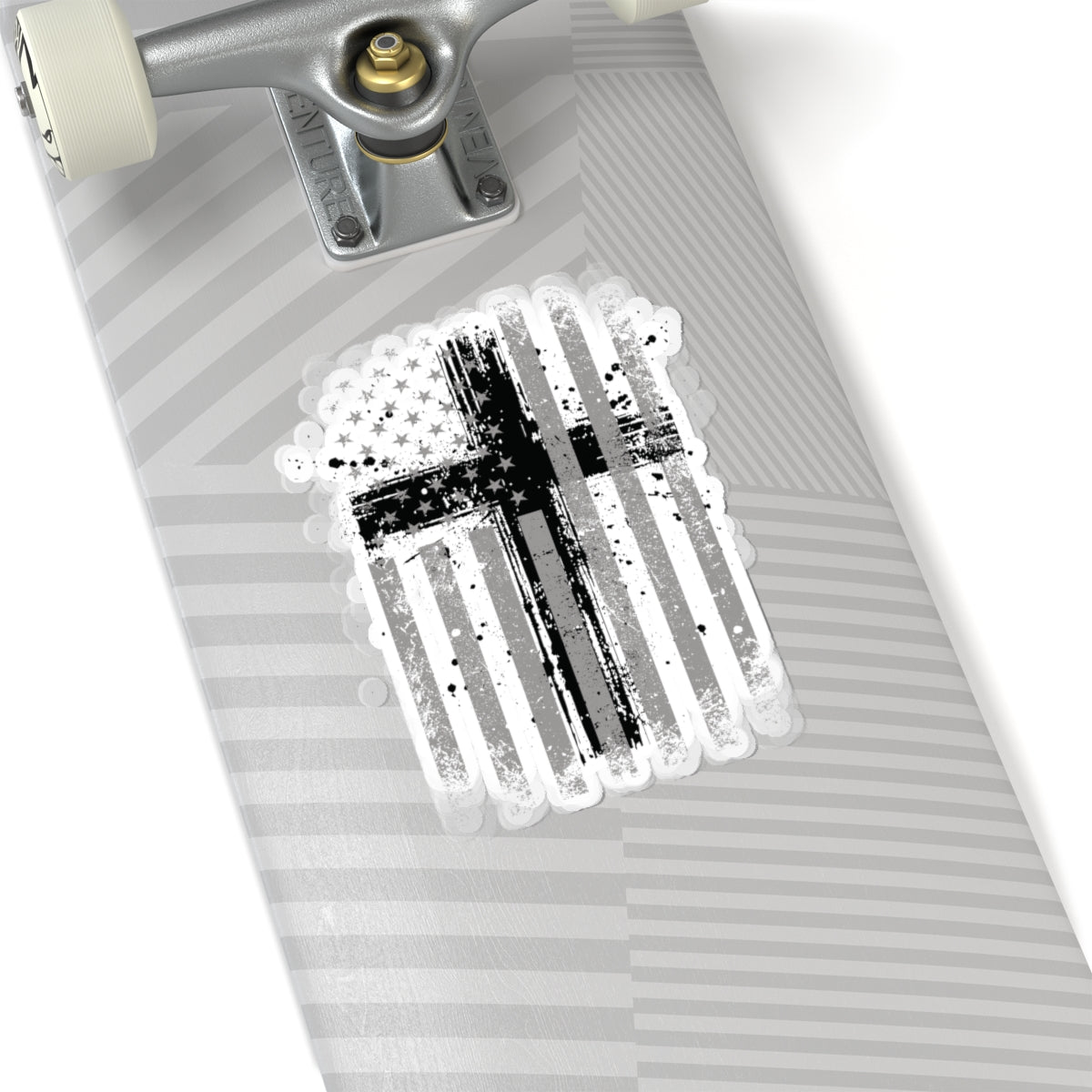 American Flag With Cross Kiss-Cut Stickers