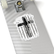 American Flag With Cross Kiss-Cut Stickers - My Faith My Father