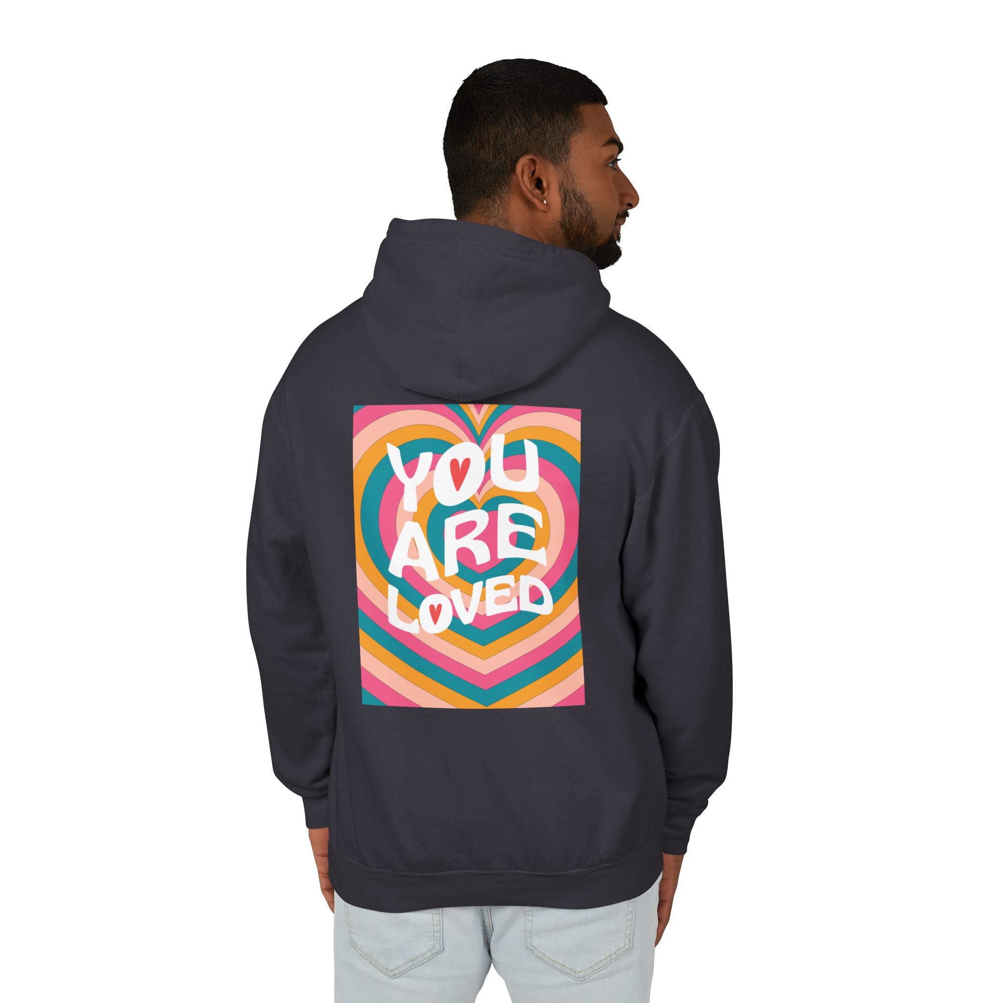 You Are Loved Retro, Unisex, Relaxed Fit, Lightweight Hooded Sweatshirt