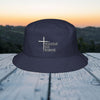Man of God embroidered bucket hat with cross design, perfect for expressing faith and family values.