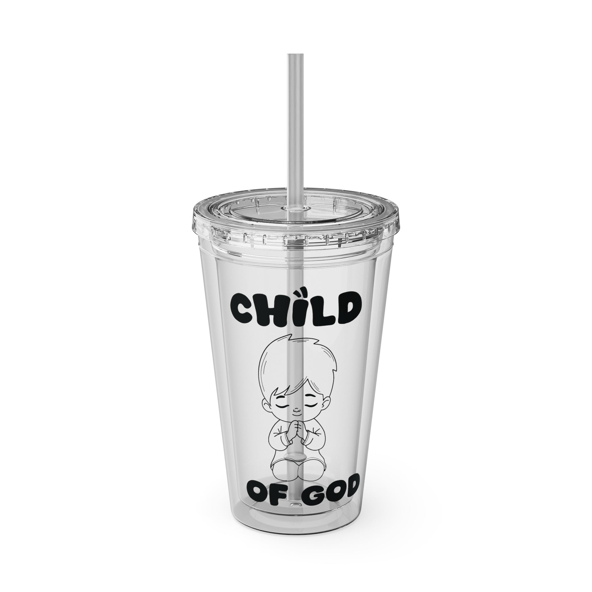 Child of God (Boy) Sunsplash 16oz Tumbler With Straw - My Faith My Father