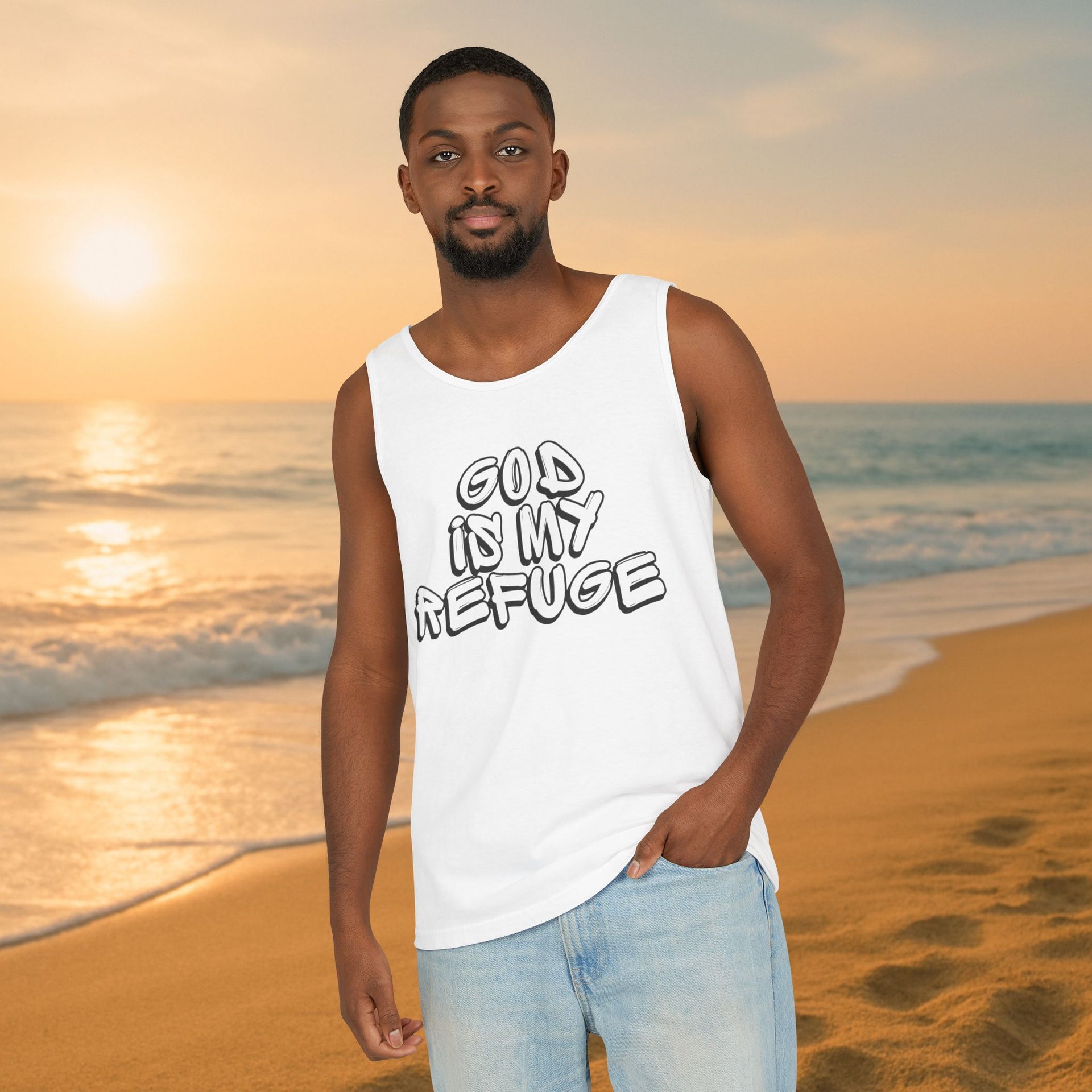 God is My Refuge Unisex Relaxed Fit Tank Top - My Faith My Father