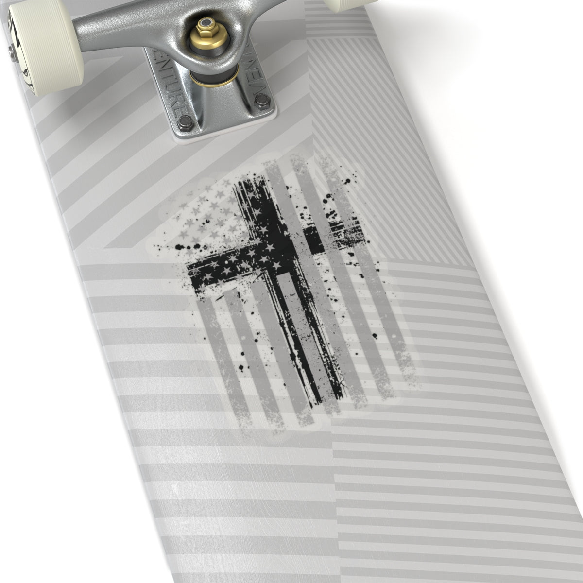 American Flag With Cross Kiss-Cut Stickers