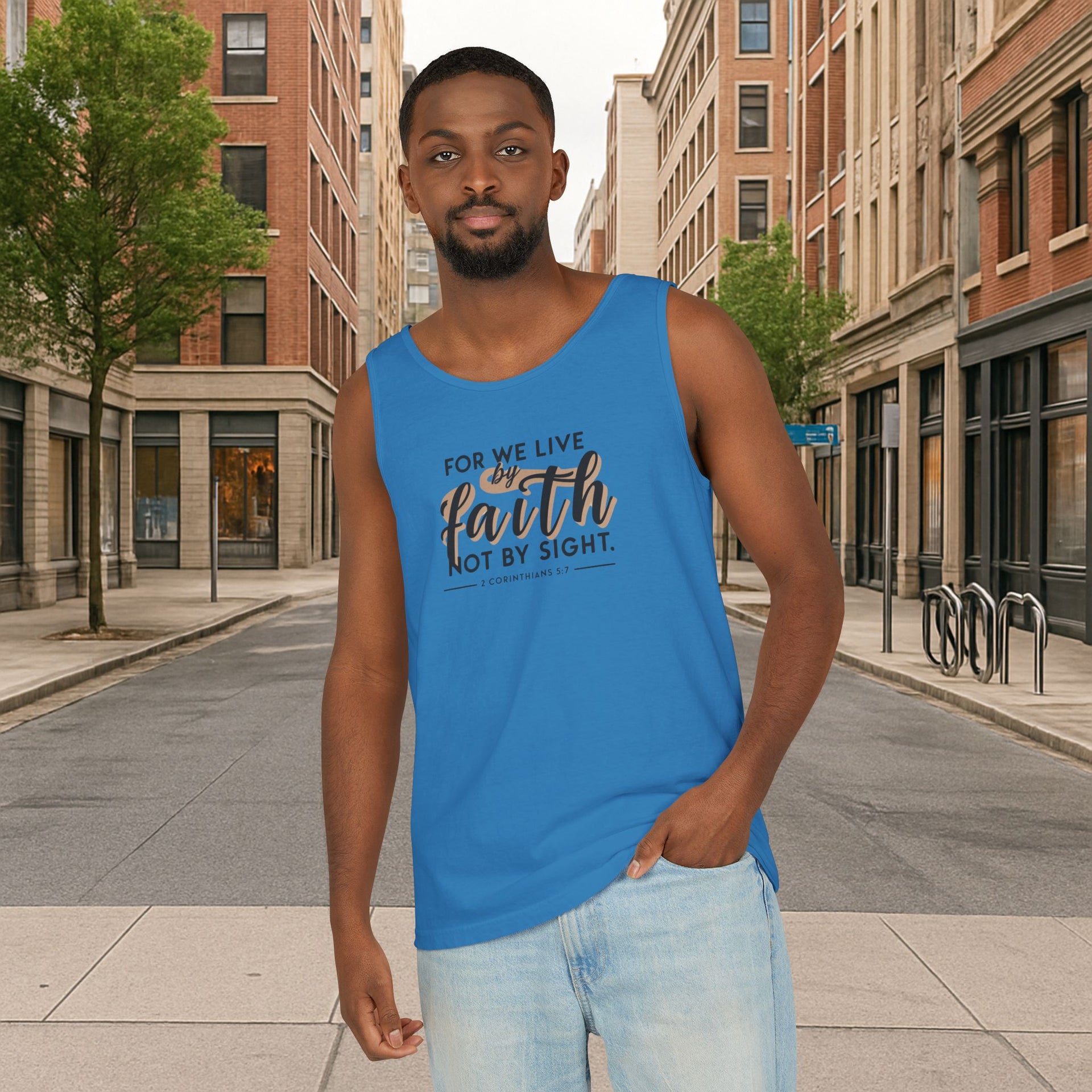 For We Live By Faith Unisex Relaxed Fit Tank Top - My Faith My Father