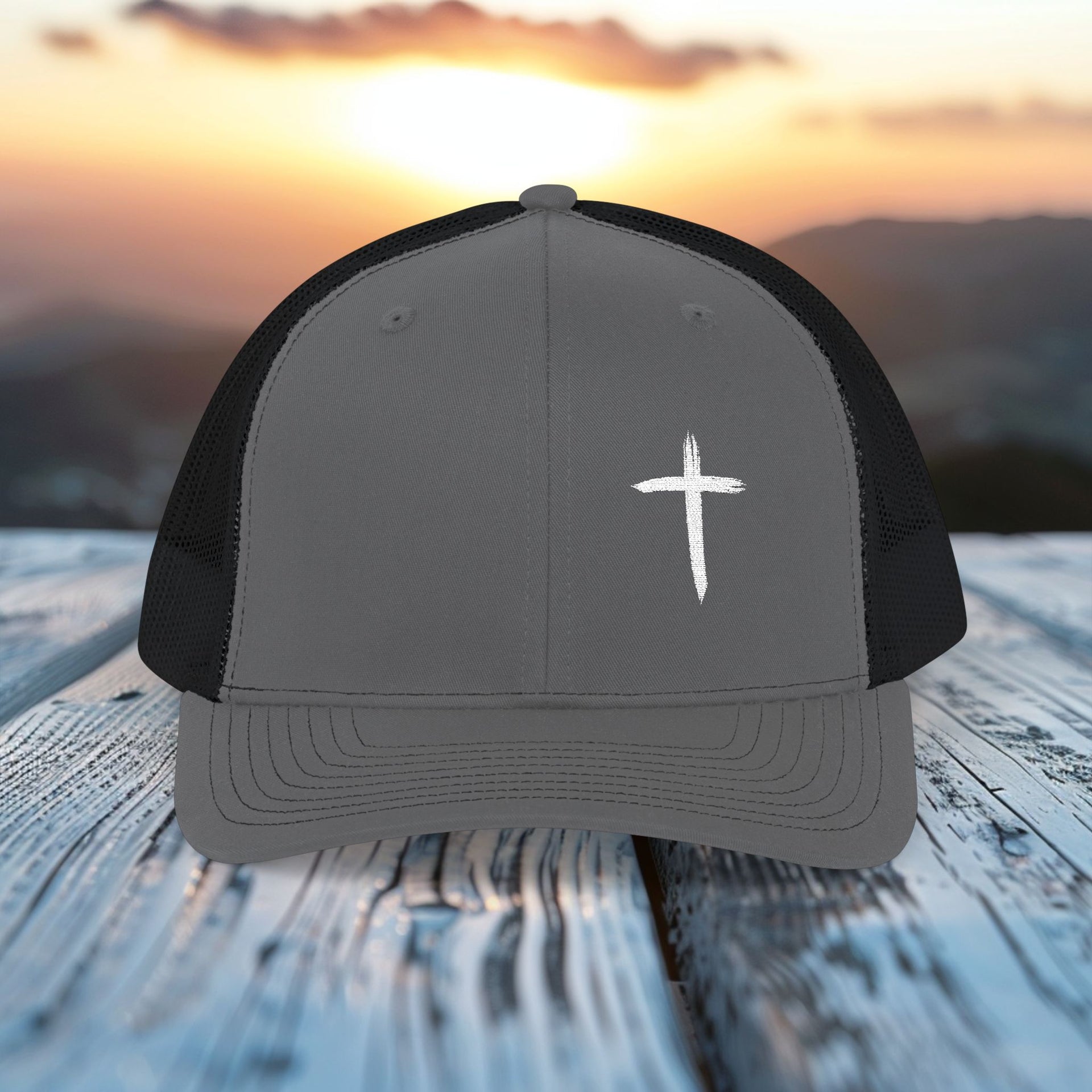 White Cross Snapback Trucker Cap (Embroidery) - My Faith My Father