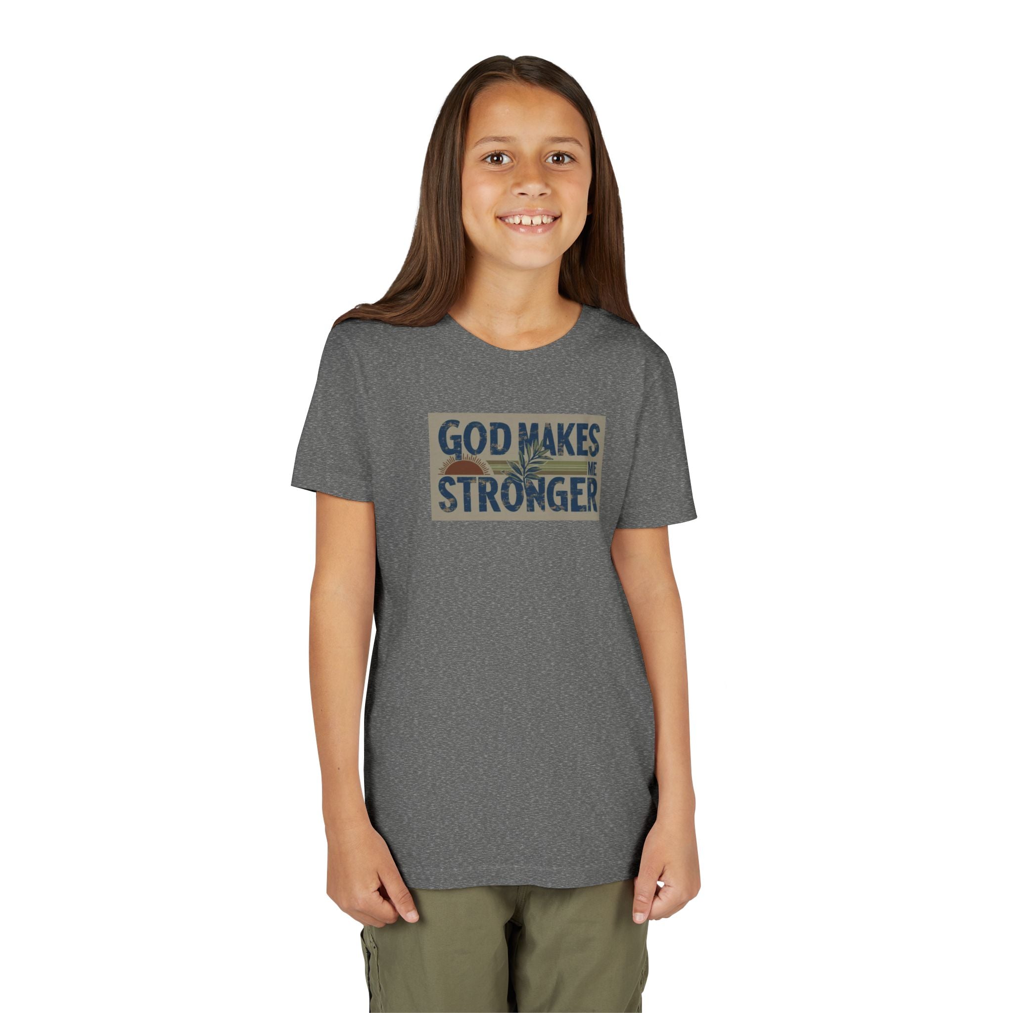 God Makes Me Stronger Youth Unisex T-Shirt