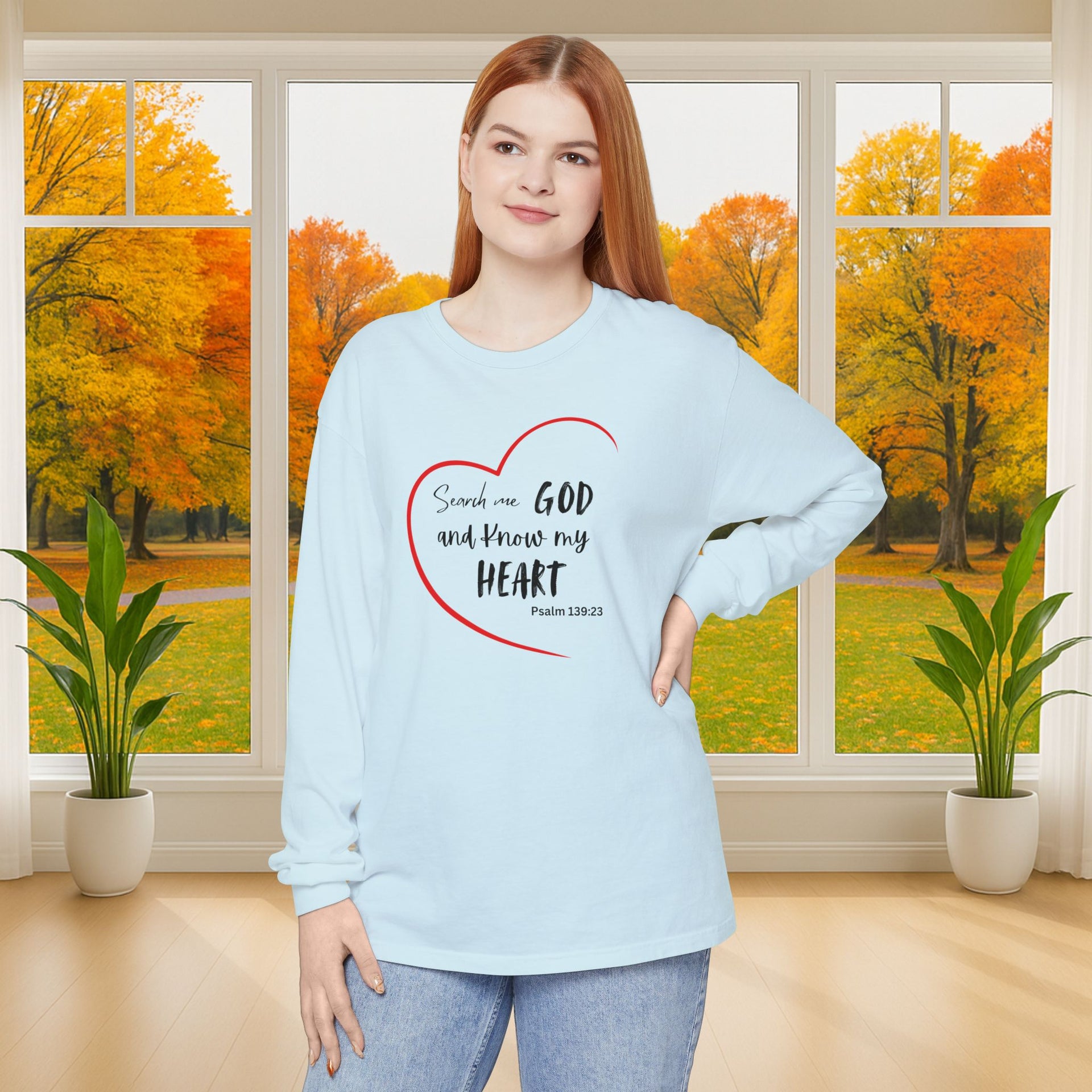 Search Me God Unisex Relaxed Fit Long Sleeve T-Shirt - My Faith My Father