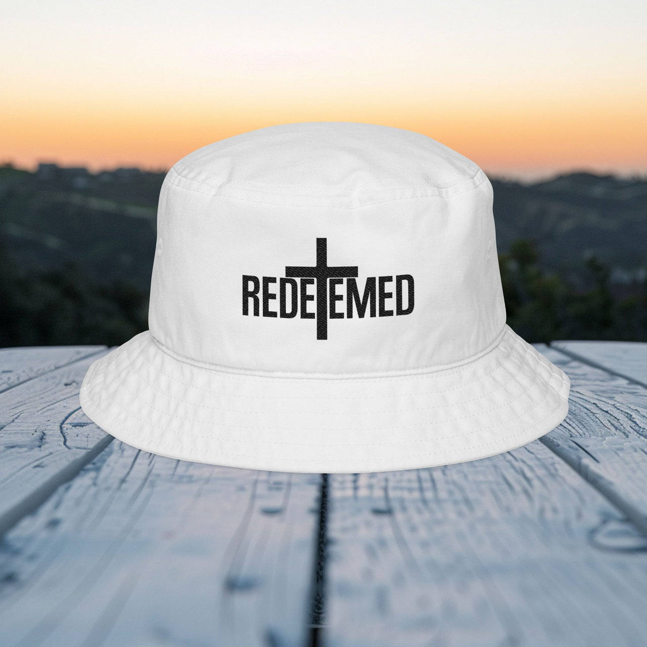 Redeemed Embroidered Bucket Hat