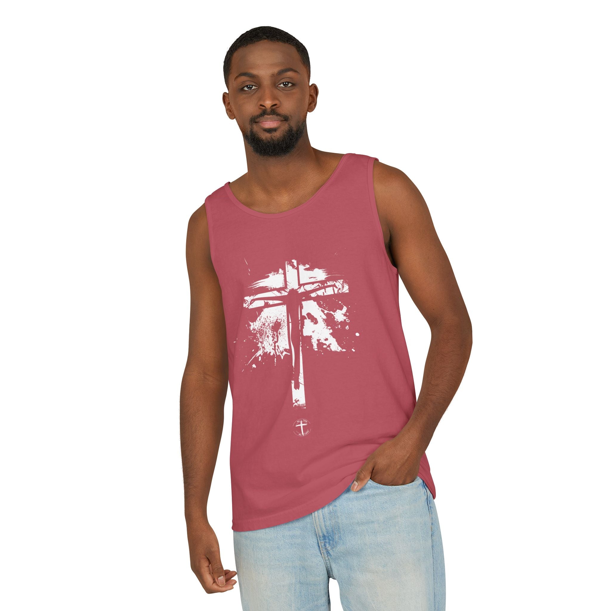 Jesus On Cross Relaxed Fit Tank Top