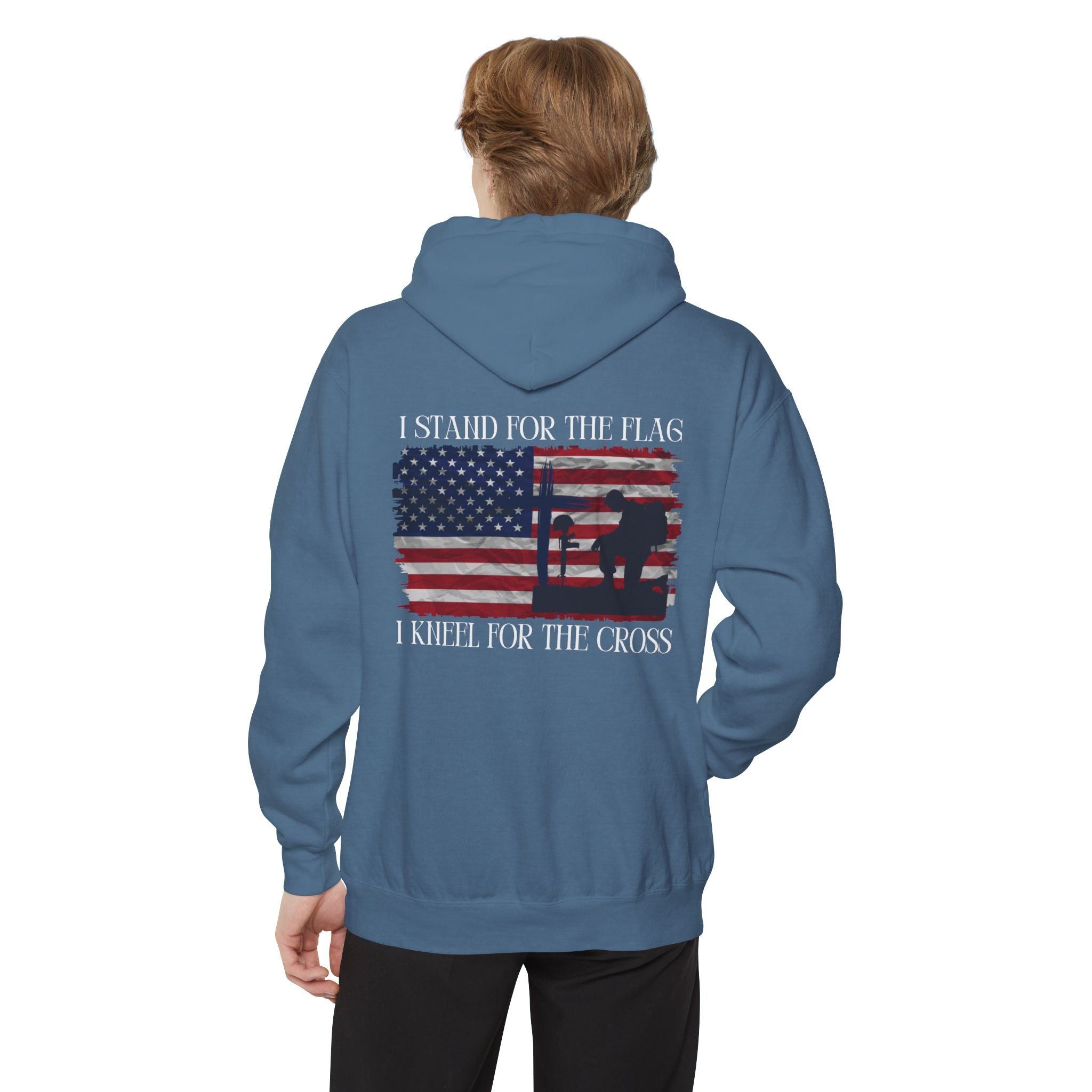 I Stand for the Flag, I Kneel for the Cross Unisex Relaxed Fit Hoodie