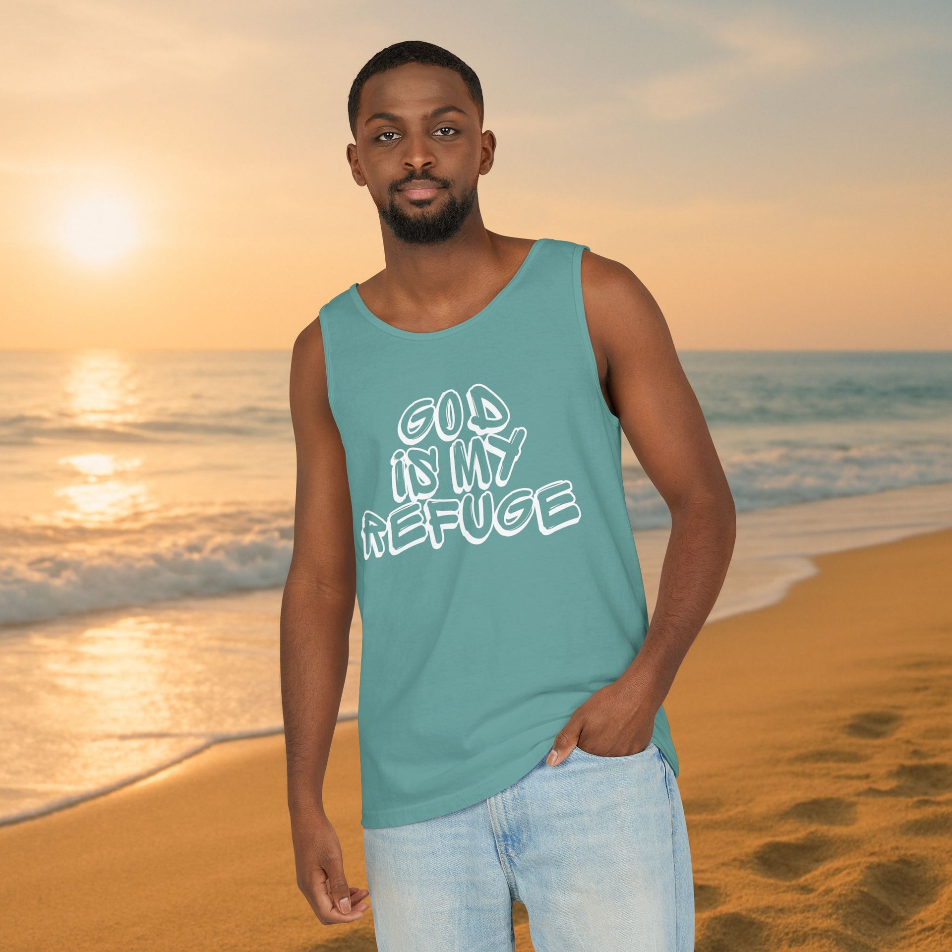 God is My Refuge Unisex Relaxed Fit Tank Top - My Faith My Father